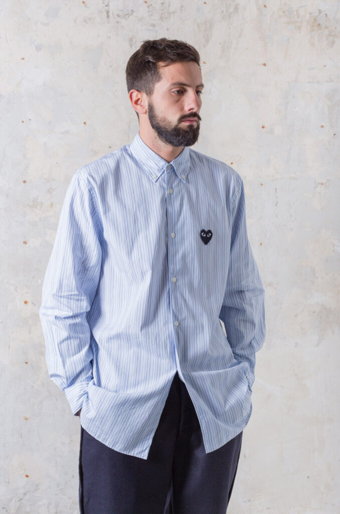 Comme Des Garçons - Play Black Heart L/S Striped Shirt B010