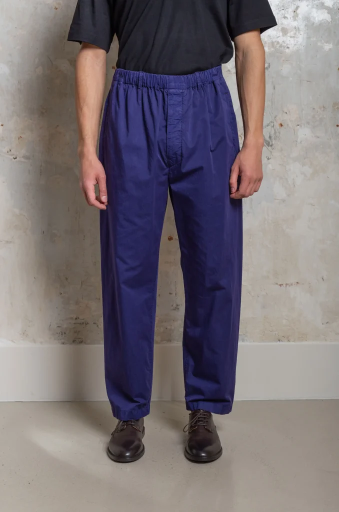 LEMAIRE ウエストゴム ネイビー スラックス 新品 Namu Shop - Lemaire High Waisted Curved Pants - Carbon Blue