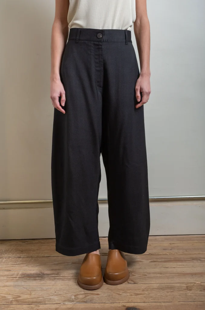 ニコバン Studio Nicholson - Chalco Basket Weave Crop Pant Black - Rendez