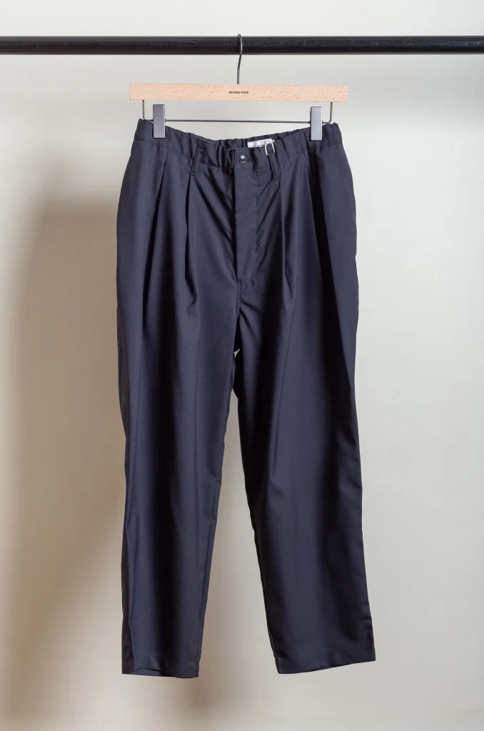 Still By Hand - Summer Wool Wide Pants Black Navy - Rendez-vous Store