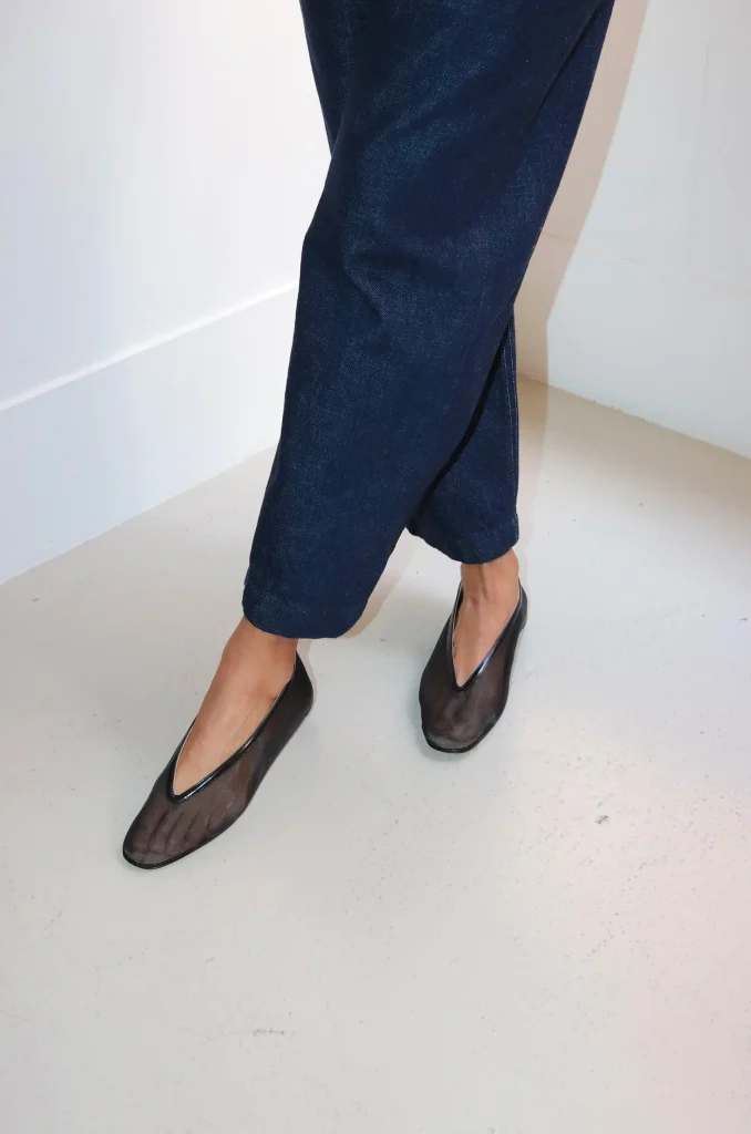 LE MONDE BERYL レザーメッシュ フラットシューズ Le Monde Béryl - Luna Slipper Mesh Black - Rendez-vous Store