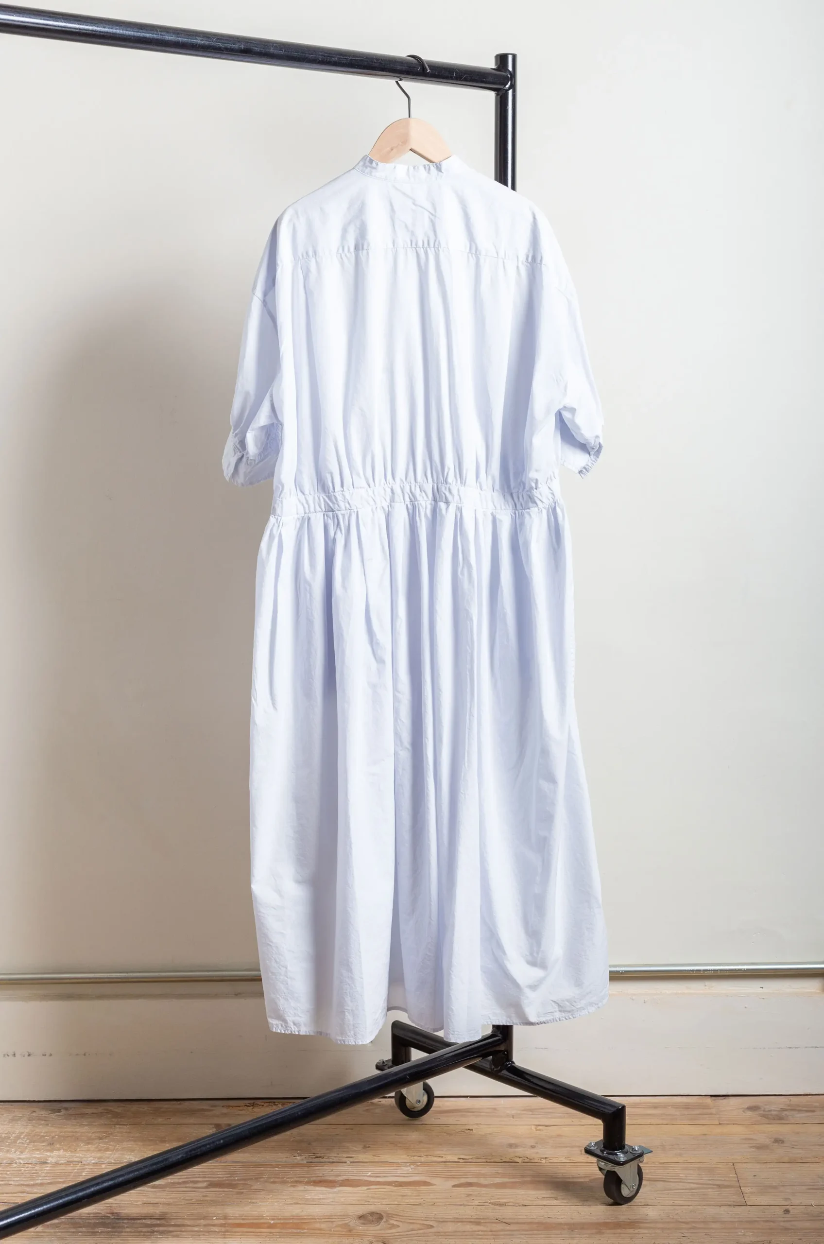 Toujours - Half Bishop Sleeve String Dress Smoke Saxe Blue