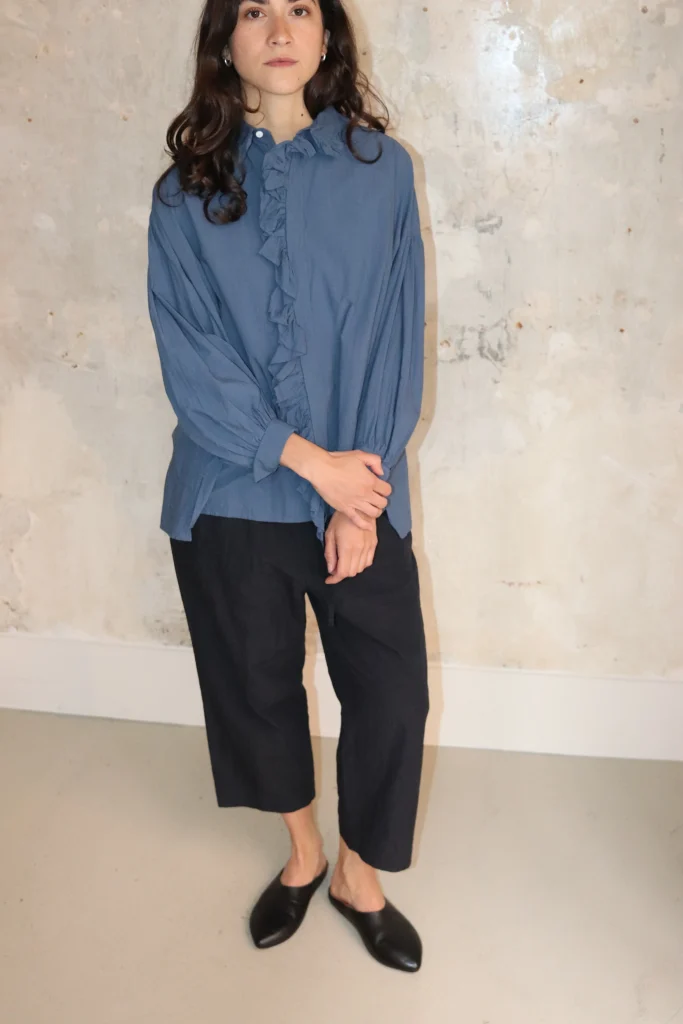 TOUJOURS (トゥジュー) Ruffle Shirt (リネン・フリルシャツ)