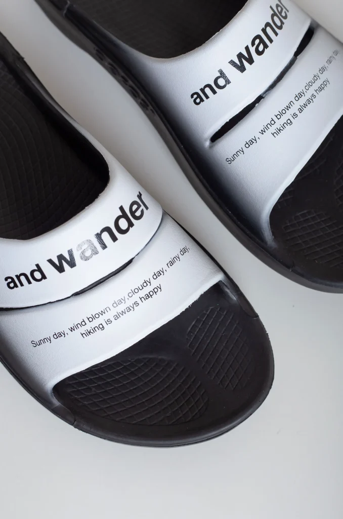 OOFOS x And Wander OOahh Recovery Sandal Black