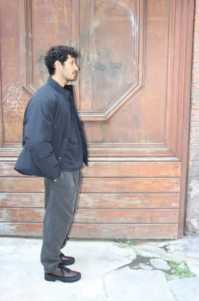 Still By Hand Round Puffy Blouson Black