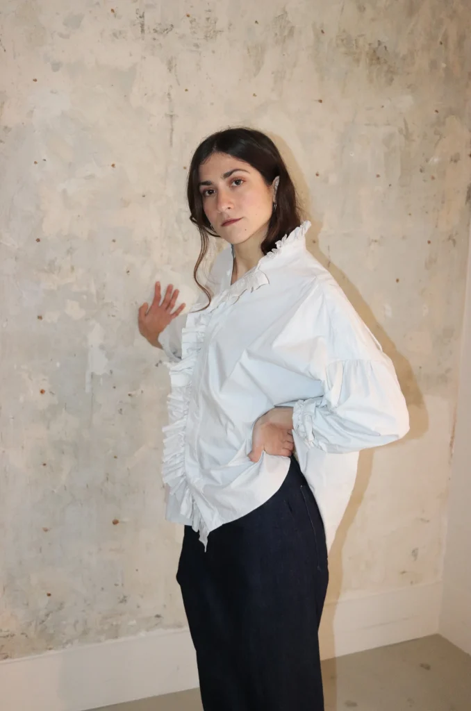 TOUJOURS SILK COTTON RUFFLE SHIRT 1 ホワイト｜Yahoo!フリマ