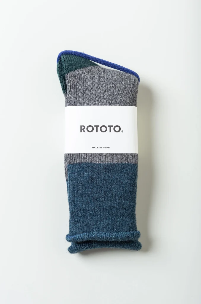 Rototo Rototo Chunky Pile Boot Socks R1572 D.Blue/Gray