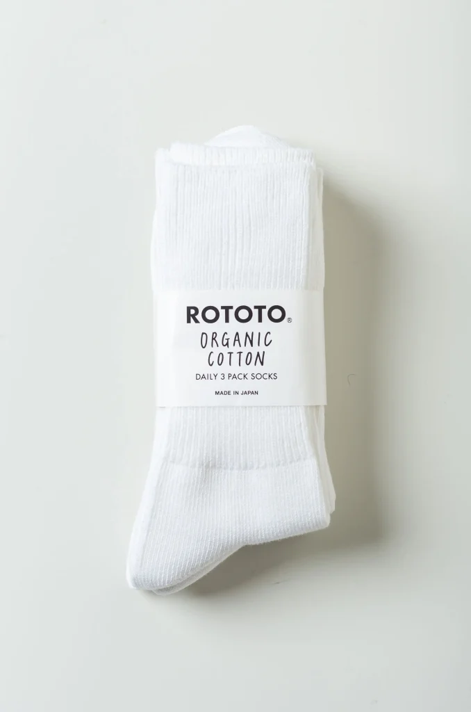 Rototo Rototo Organic Daily 3 Socks R1427 White