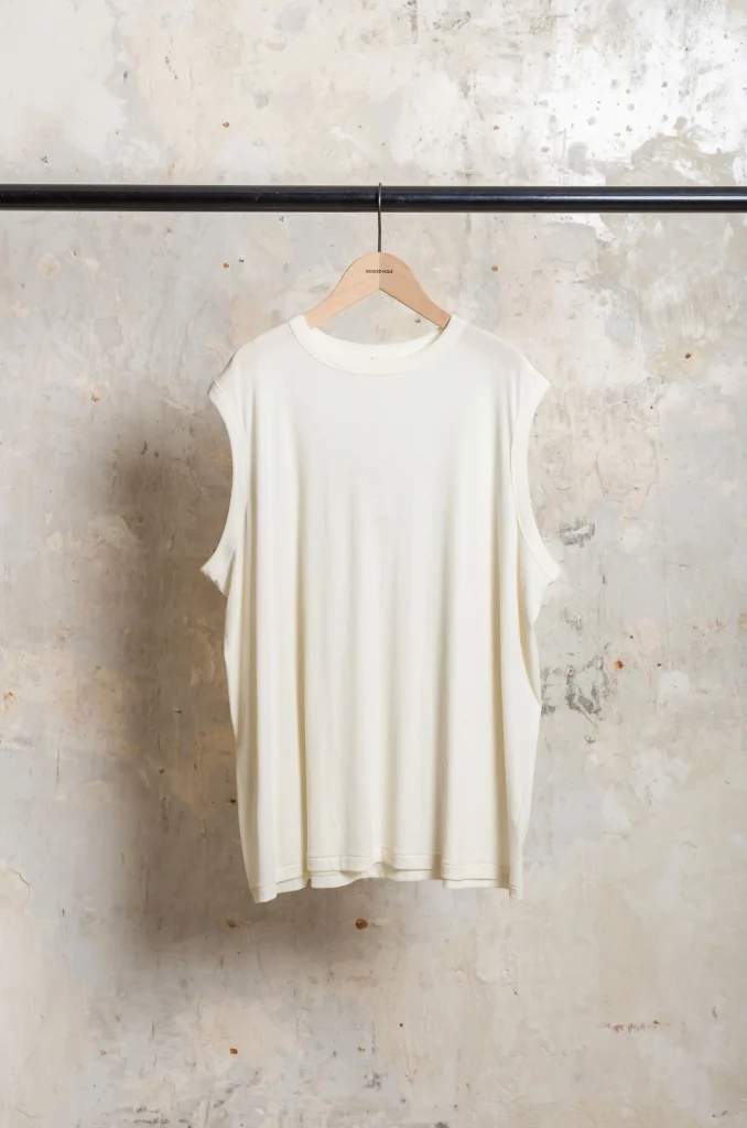 BABACO Twisted Cotton Loose Tank Top BA01-CR49 Ivory