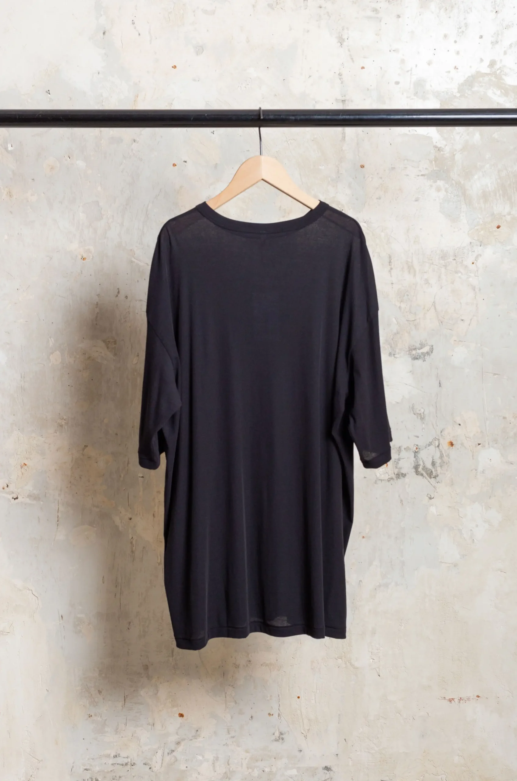 BABACO - Twisted Cotton Loose T-Shirt BA01-CR50 - Black
