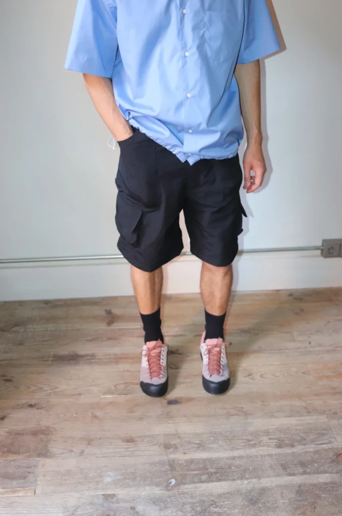 ☆COMME des GARCONS☆ Men's Overfit Dark Blue Tencel Short S Comme see Garcons Homme Plus 2016 Black Wool Roll Cuff