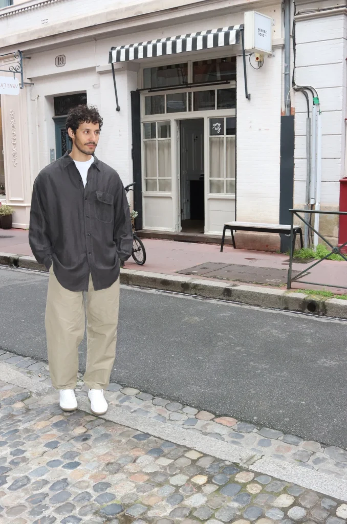 Ylève Viscose Linen Shirt Charcoal