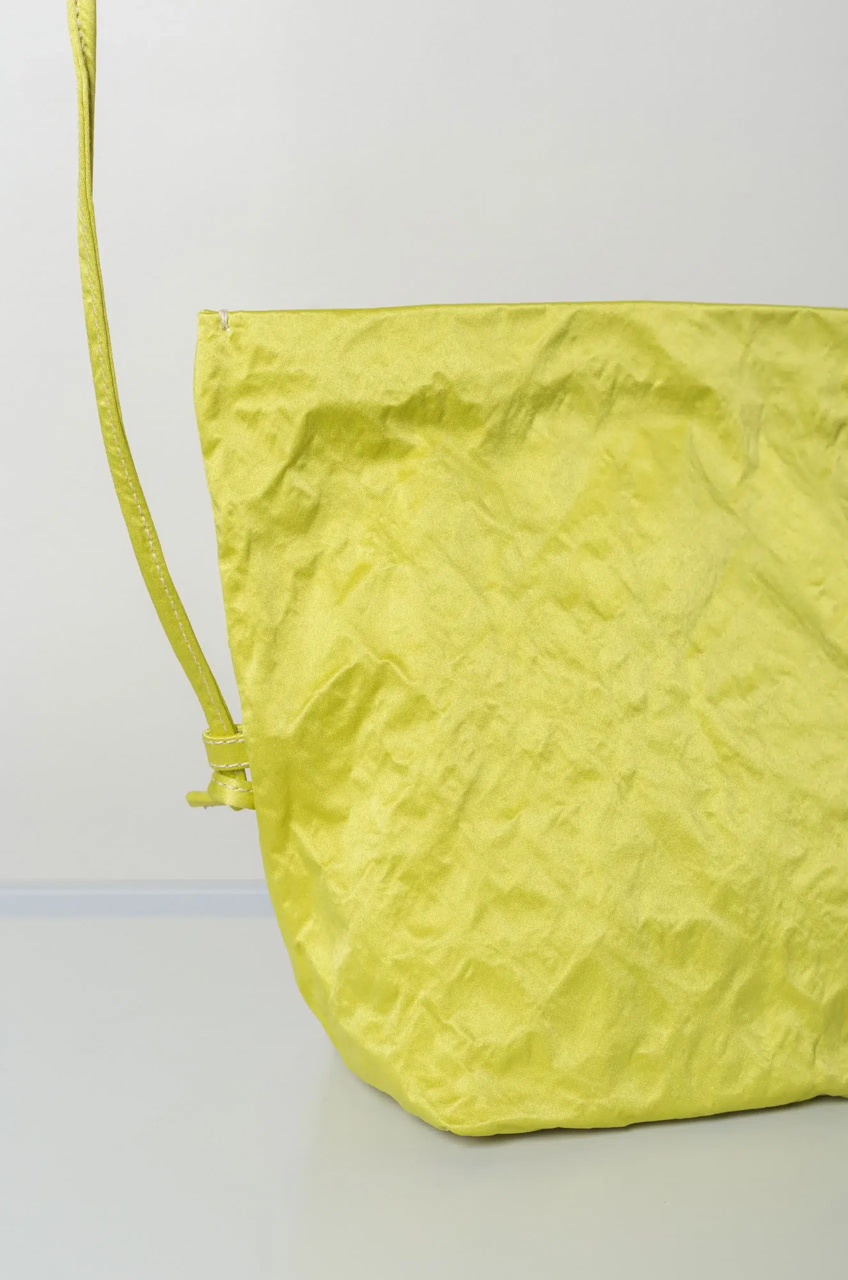 Zilla - Satin Medium Shoulder Bag - Lemon