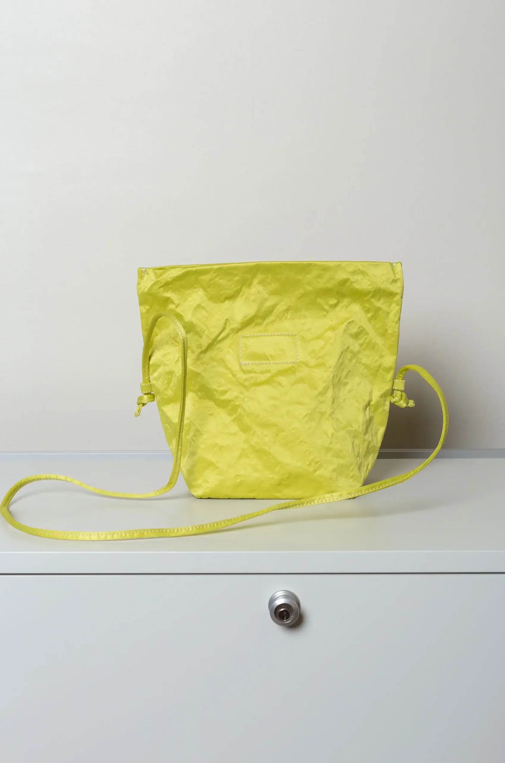 Zilla - Satin Medium Shoulder Bag - Lemon