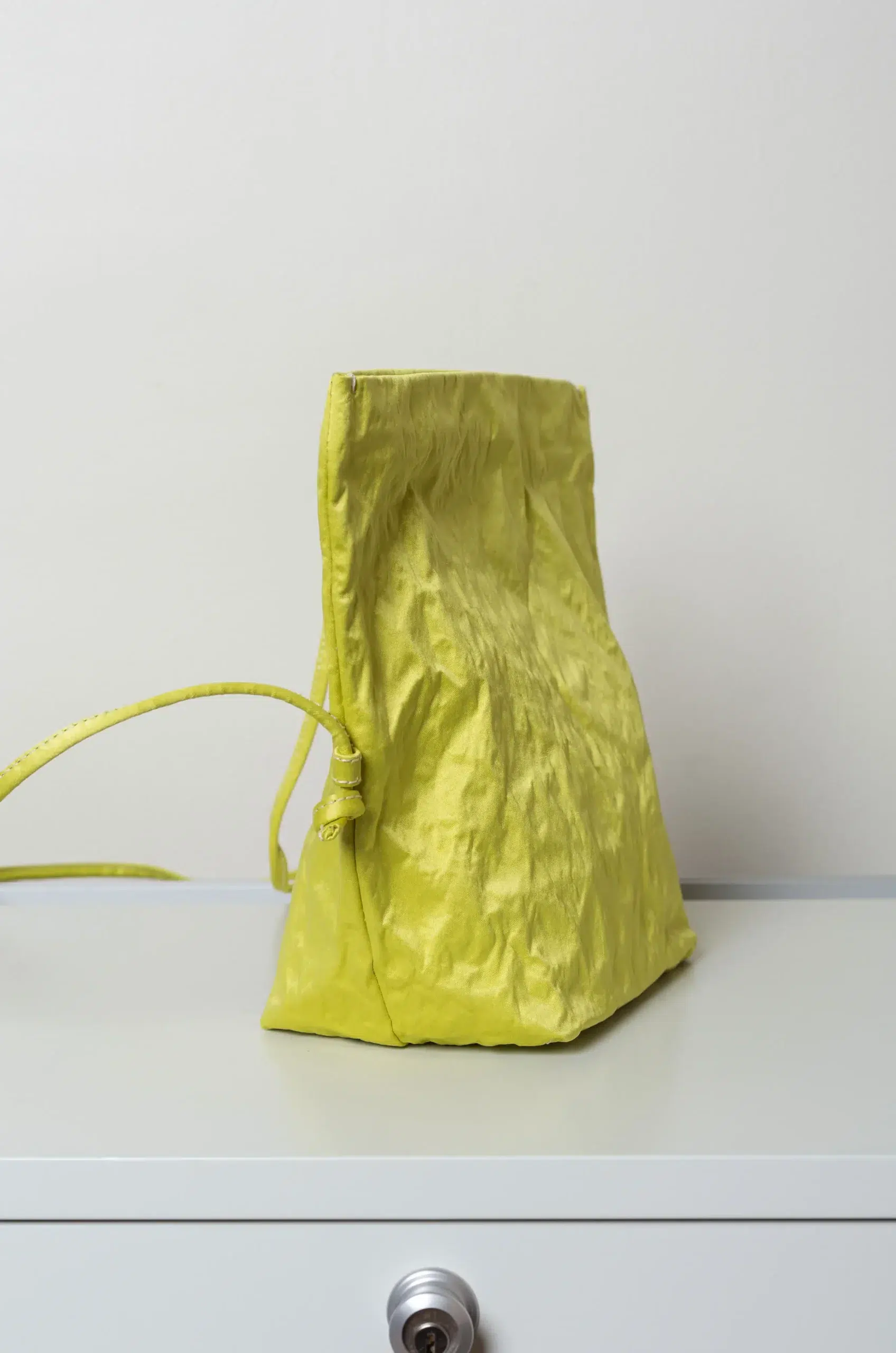 Zilla - Satin Medium Shoulder Bag - Lemon