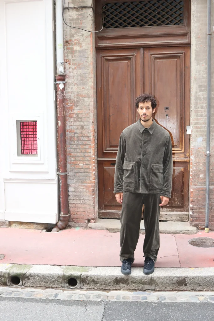 Sage De Cret Corduroy Short Coverall Jacket 31-50-3333 Olive