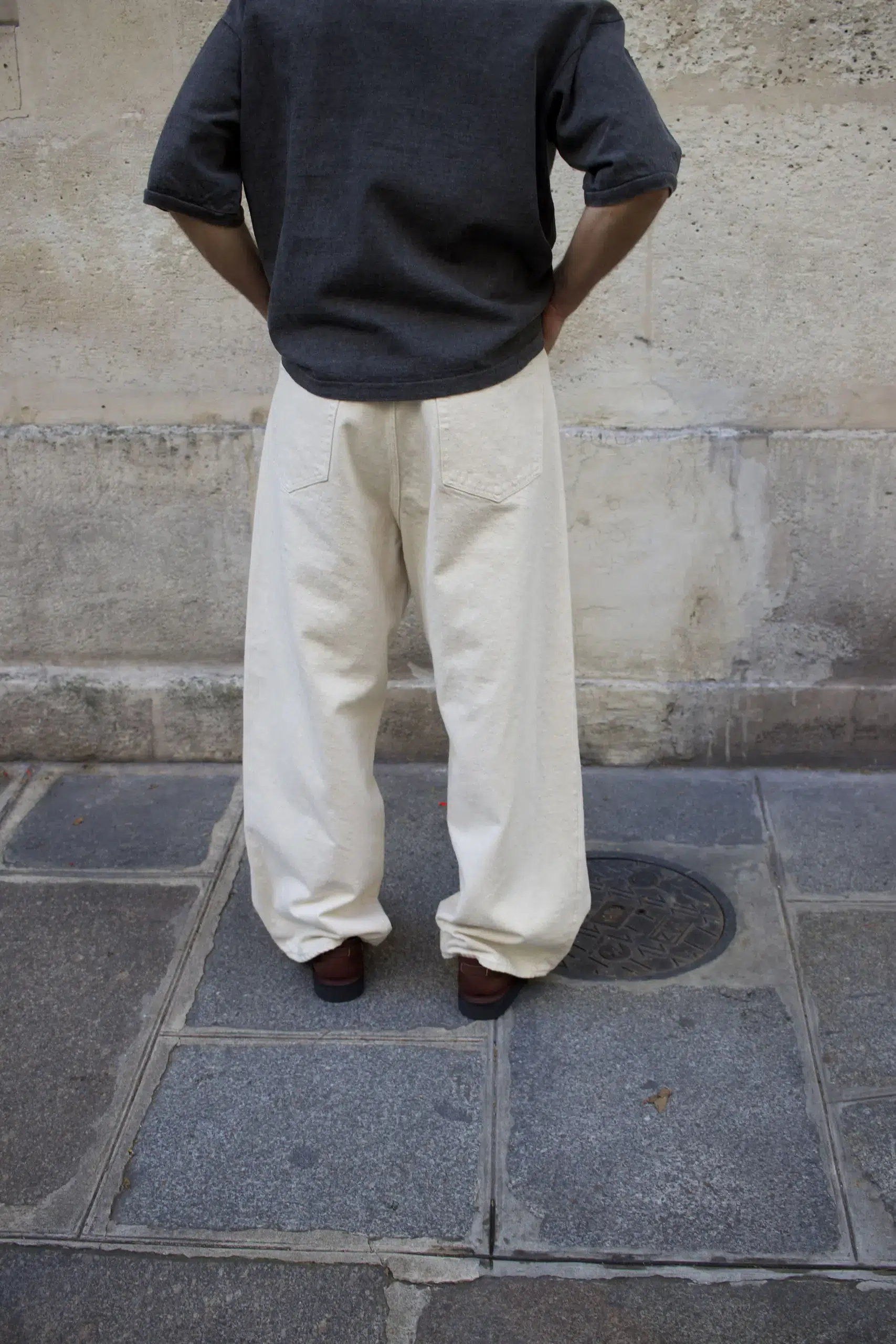 Yoko Sakamoto - 5POCKET BAGGY PANTS - ECRU