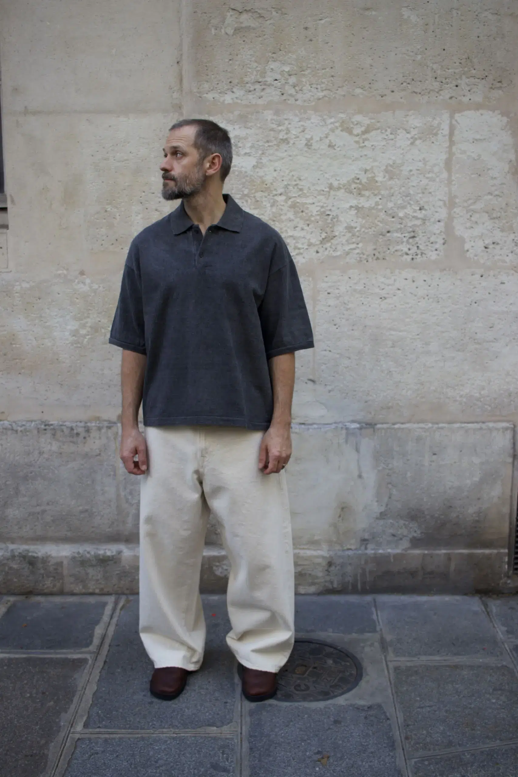 Yoko Sakamoto - 5POCKET BAGGY PANTS - ECRU