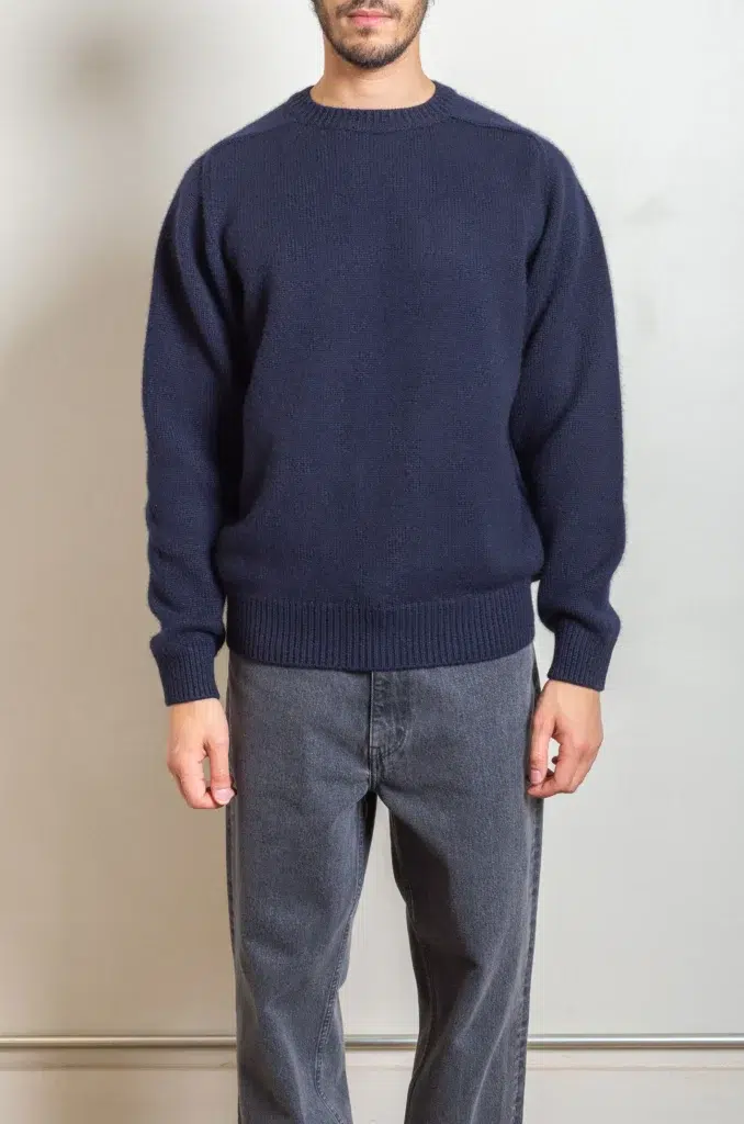 Batoner - NNOCENT CASHMERE HEAVY WEIGHT CREW NECK - NAVY
