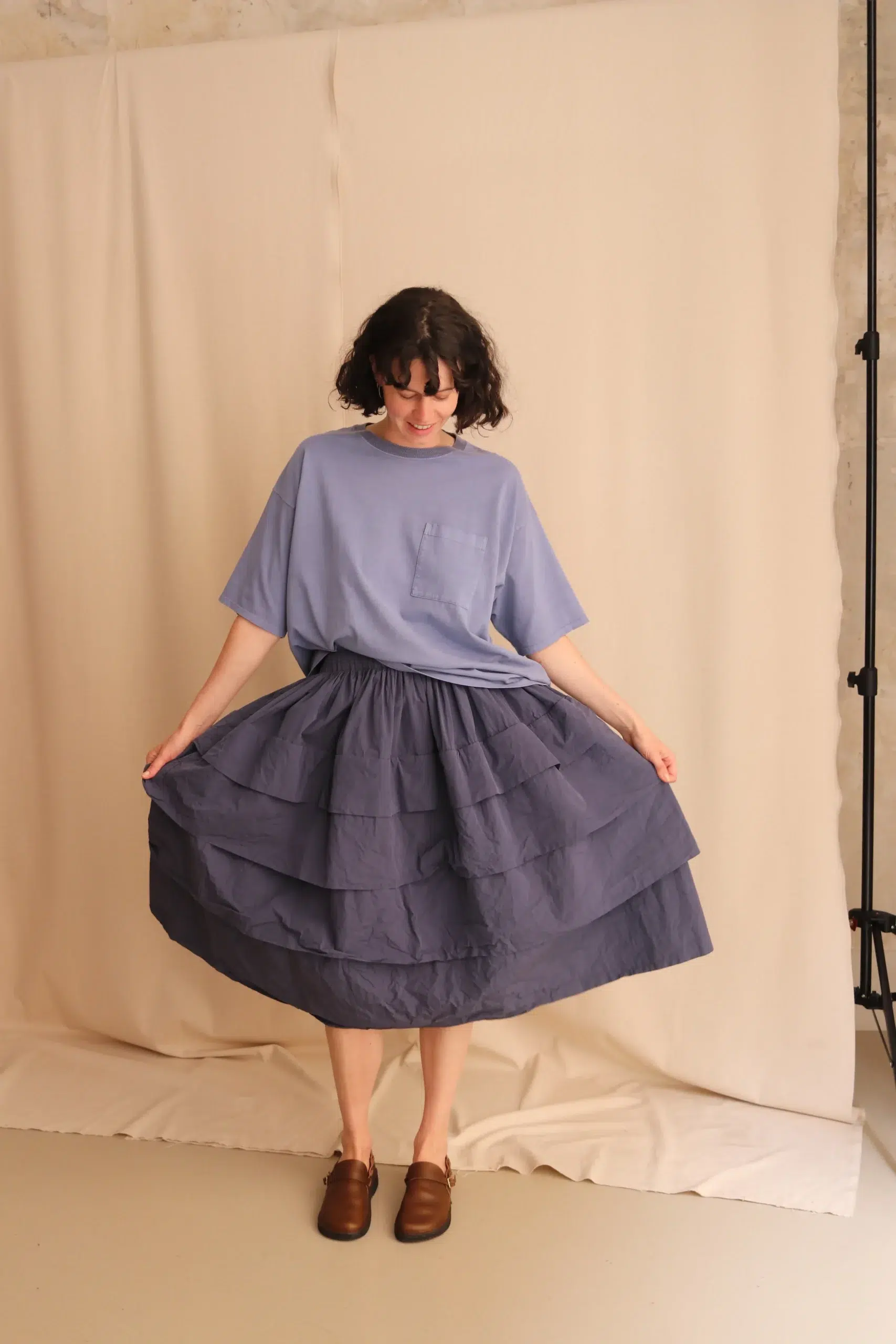 Casey Casey - HORIZON SKIRT TAFFCOT 26FJ228 - BLUE
