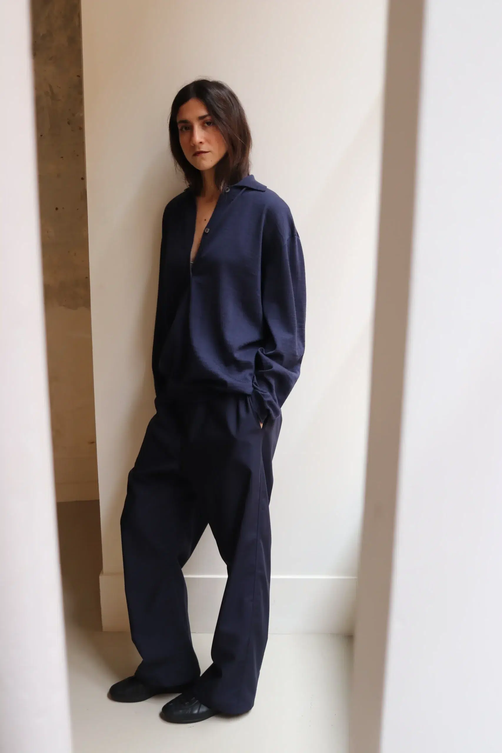 Sofie D'Hoore - MORSE Knitted Poloshirt - MIDNIGHT