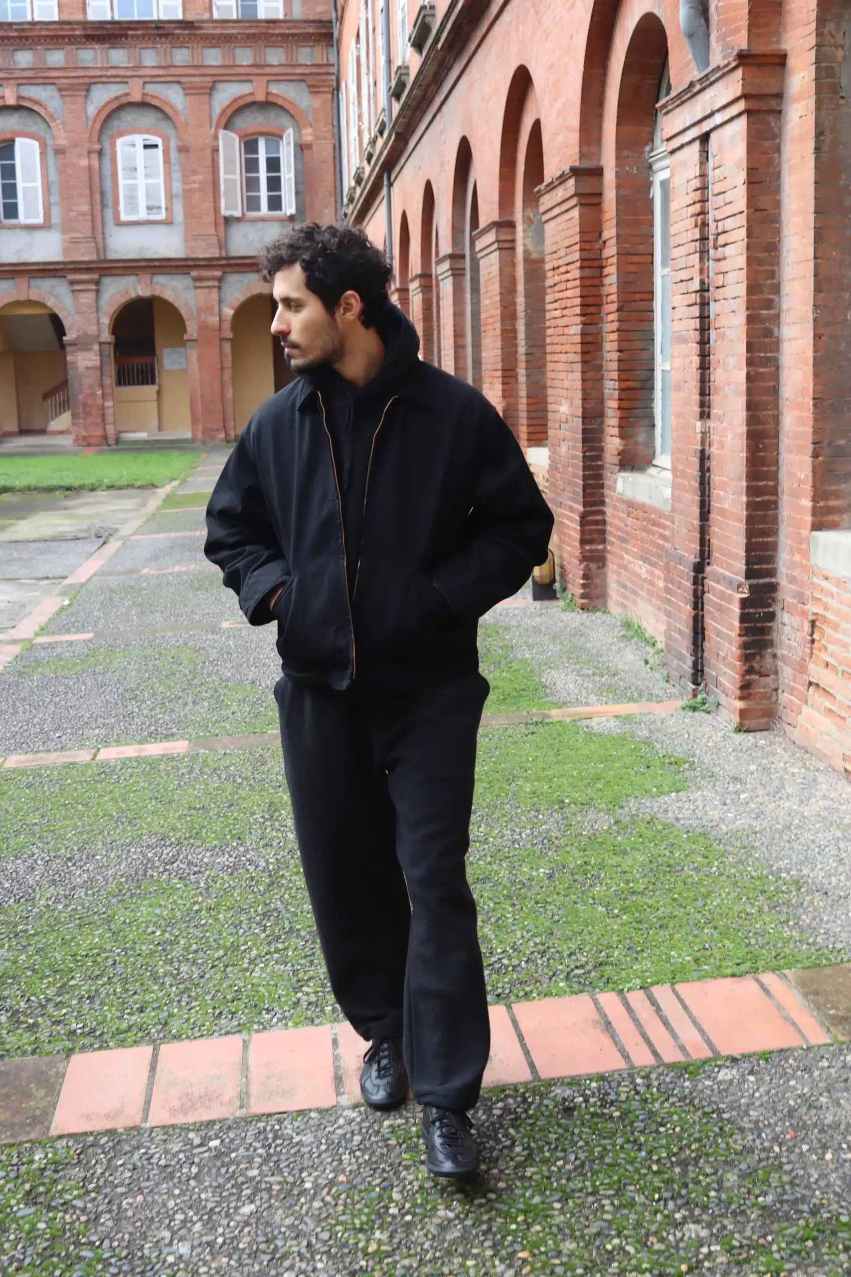 Comoli - DENIM ZIP SHORT JACKET D01-01001 - BLACK