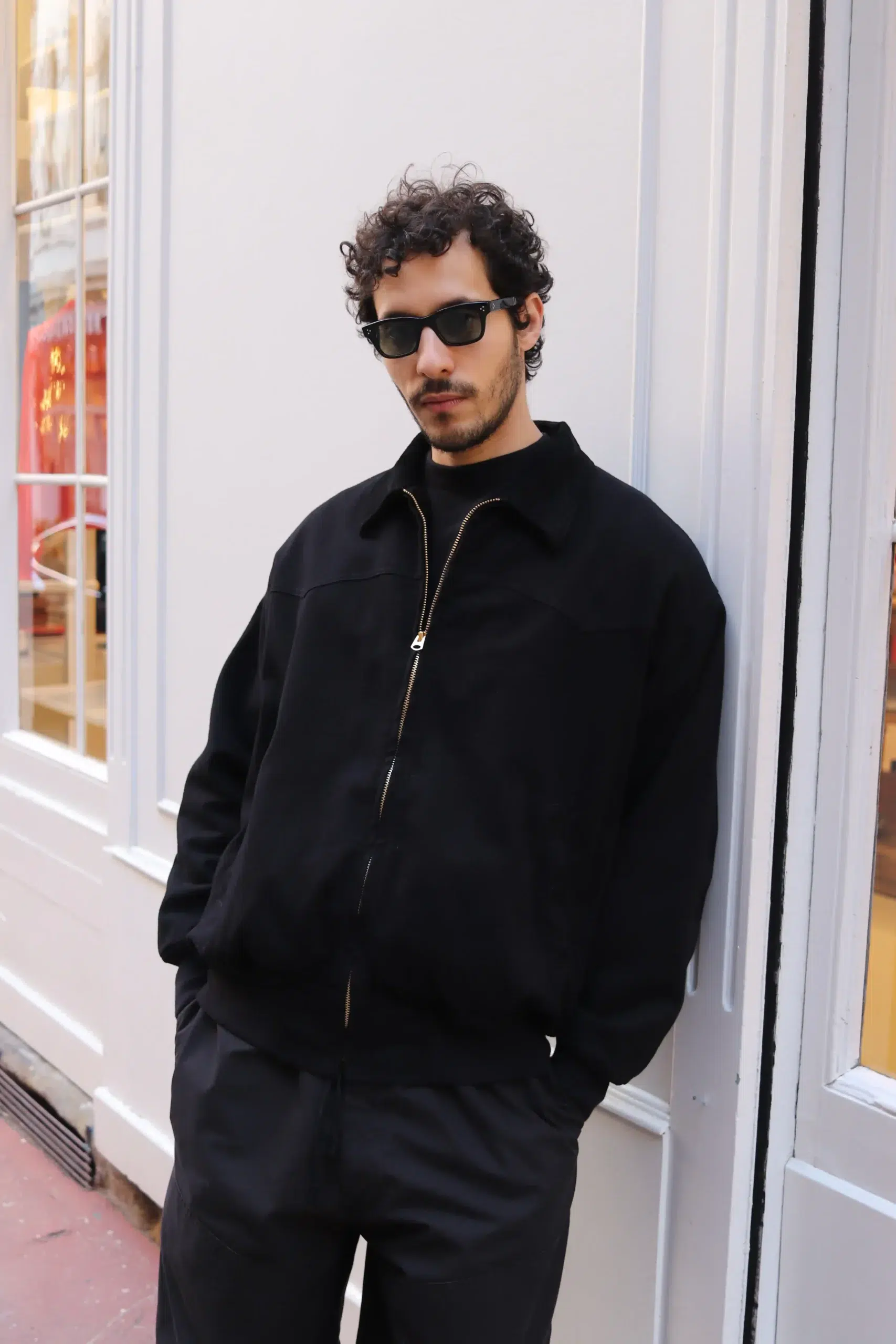 Comoli - Black Drill Zip Jacket D01-01030 - BLACK