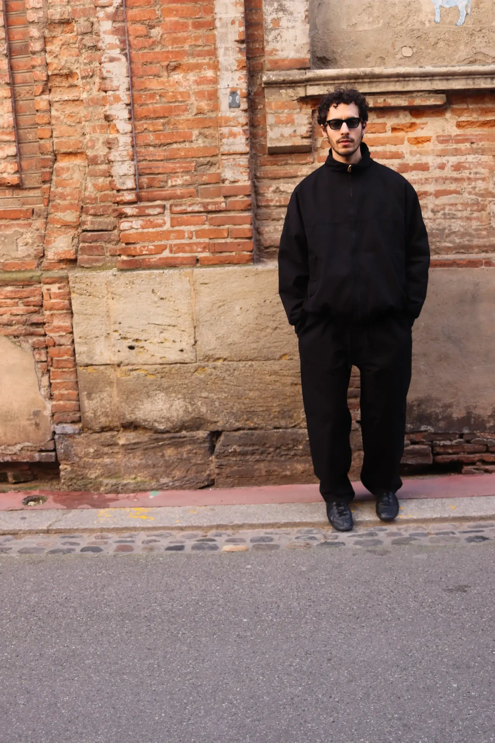 Comoli - Post-Work Twill Cap Shoulder Blouson D01-01031 - BLACK