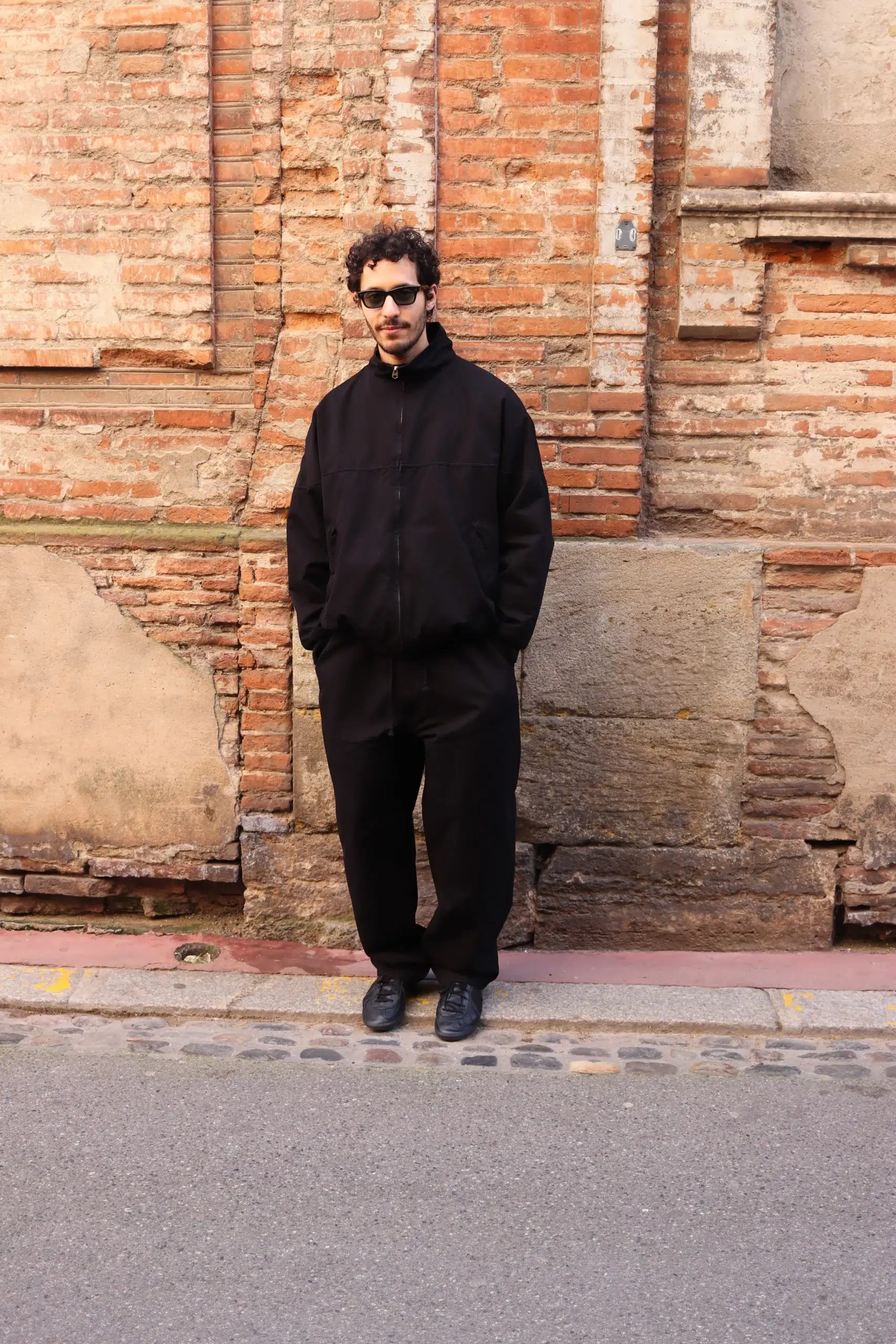 Comoli - Post-Work Twill Cap Shoulder Blouson D01-01031 - BLACK