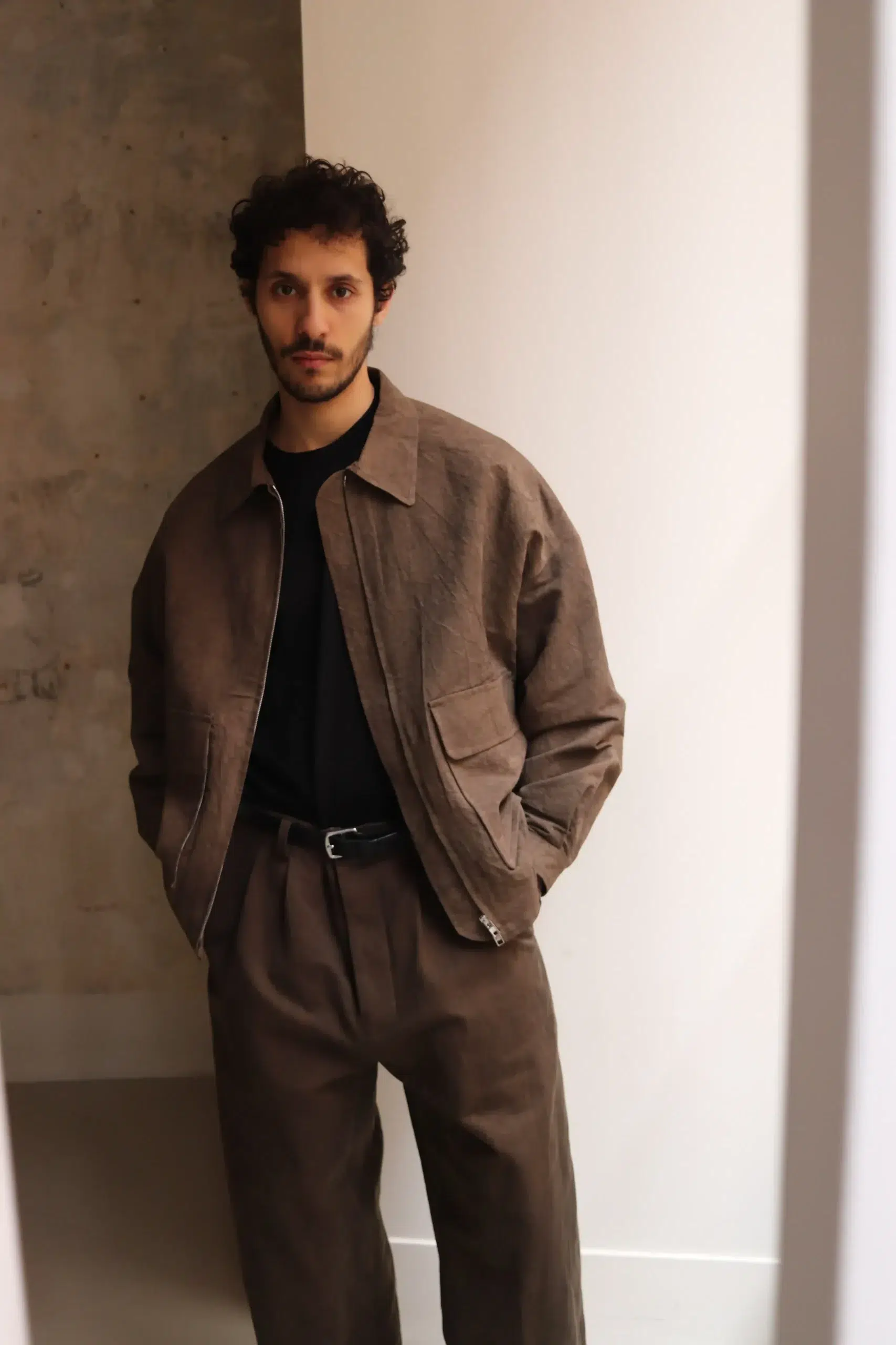 Evan Kinori - Zip Jacket Two - Brown (Persimmon/Iron Dye)