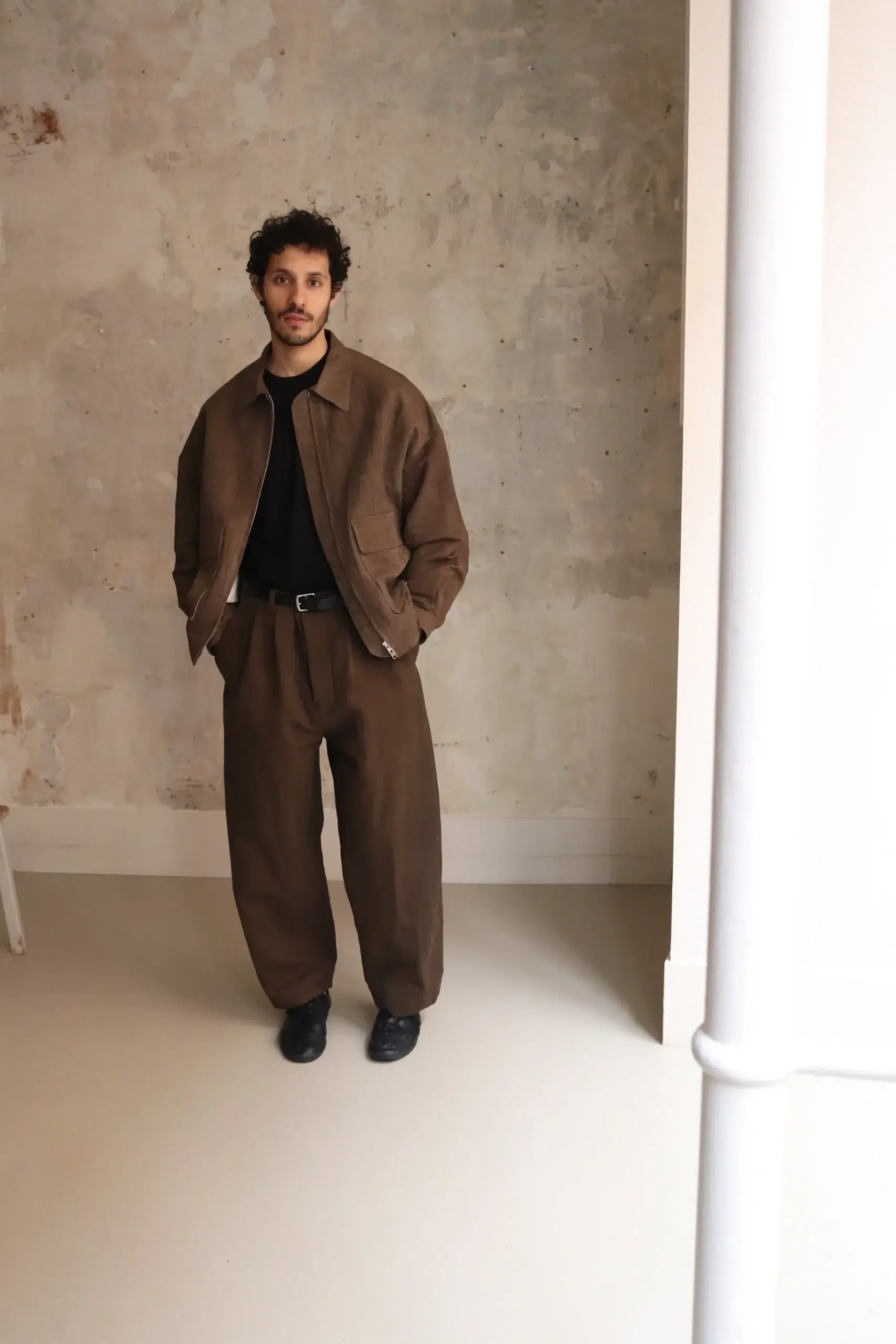 Evan Kinori - Zip Jacket Two - Brown (Persimmon/Iron Dye)