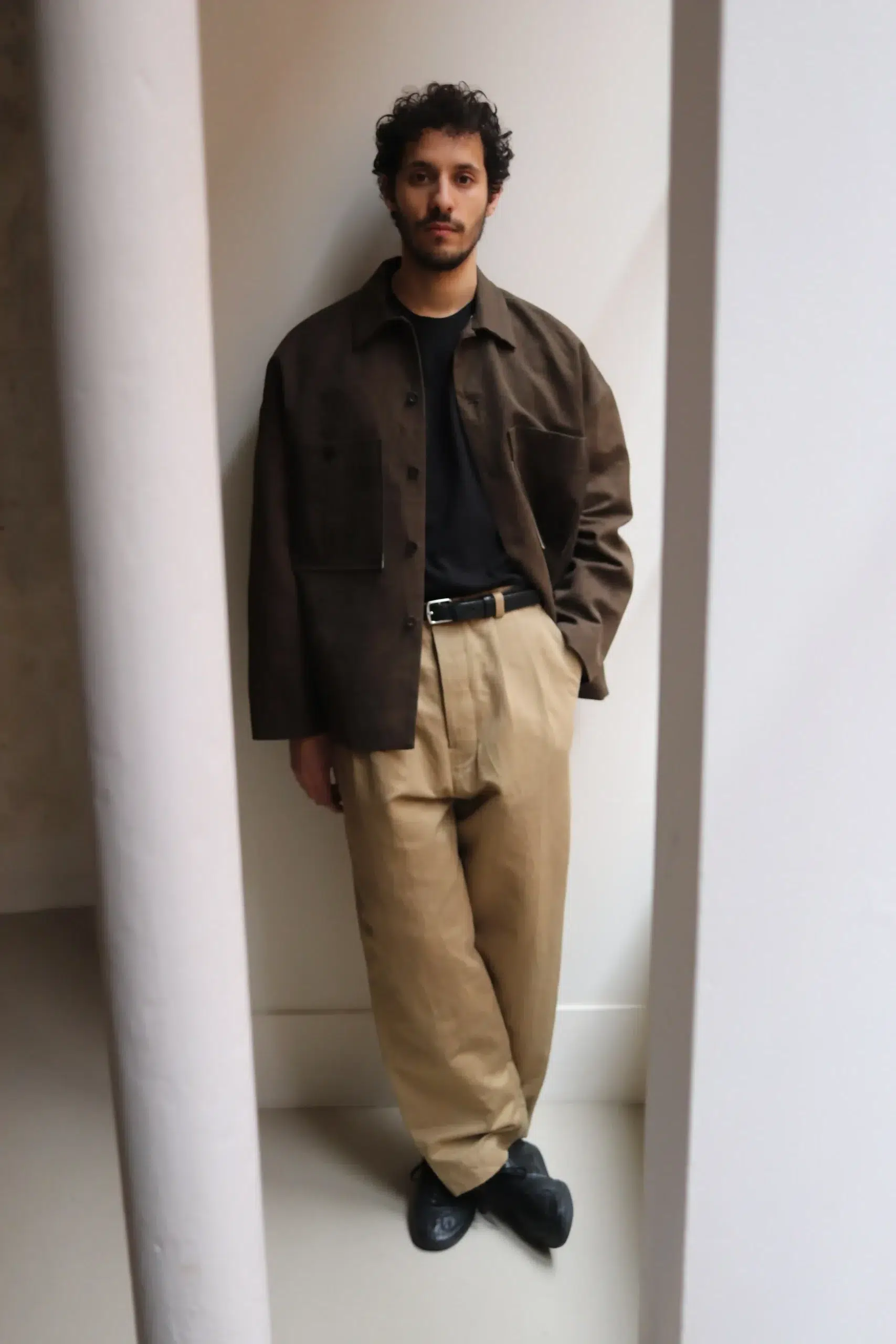 Evan Kinori - Field Shirt Two - Dark Olive (Sumi Ink Dye)