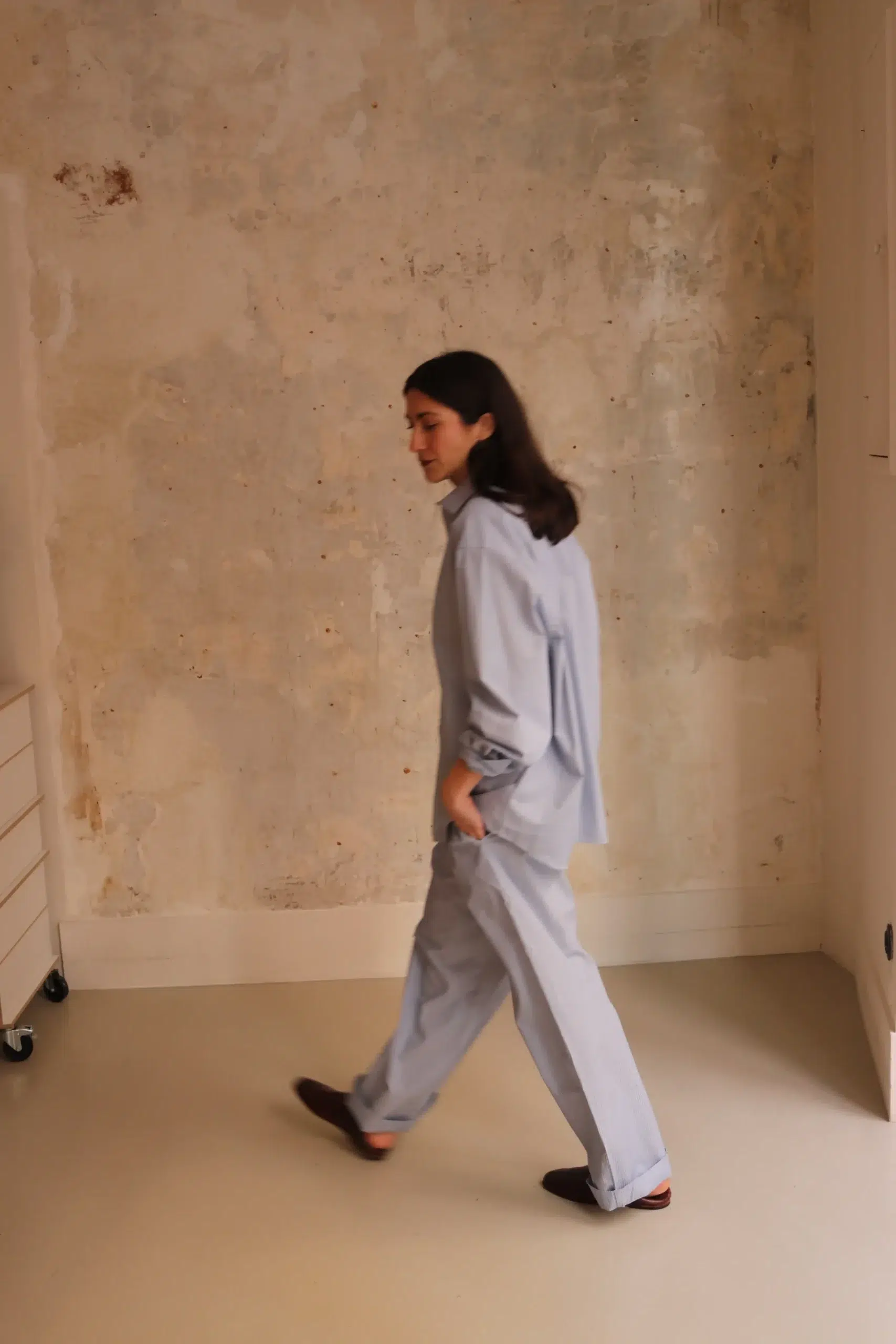 BASERANGE - CLAUDE PANTS - BLUE STRIPE