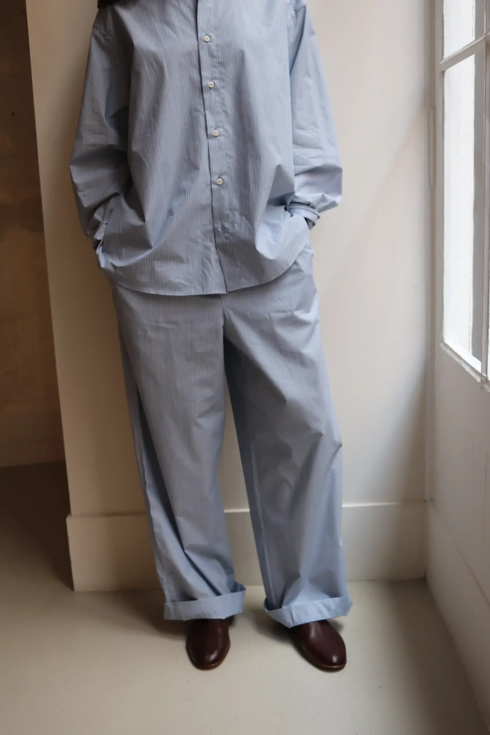 BASERANGE - CLAUDE PANTS - BLUE STRIPE