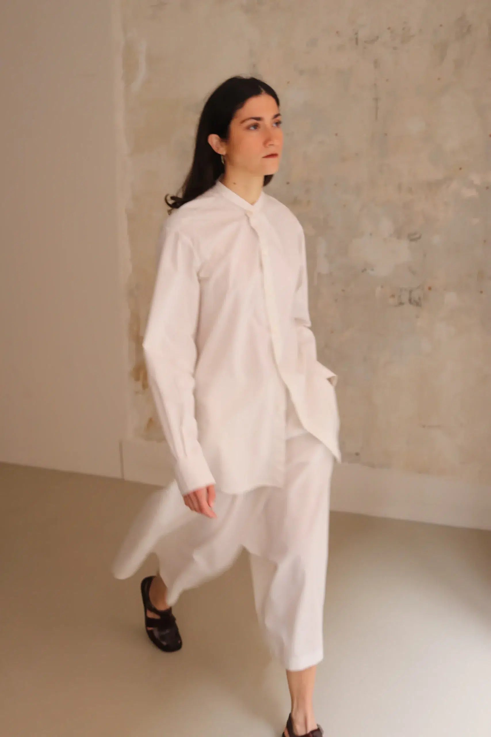 WRIGHT & DOYLE - ROWDEN SHIRT WD-121-CB - CHALK BRICK PINSTRIPE