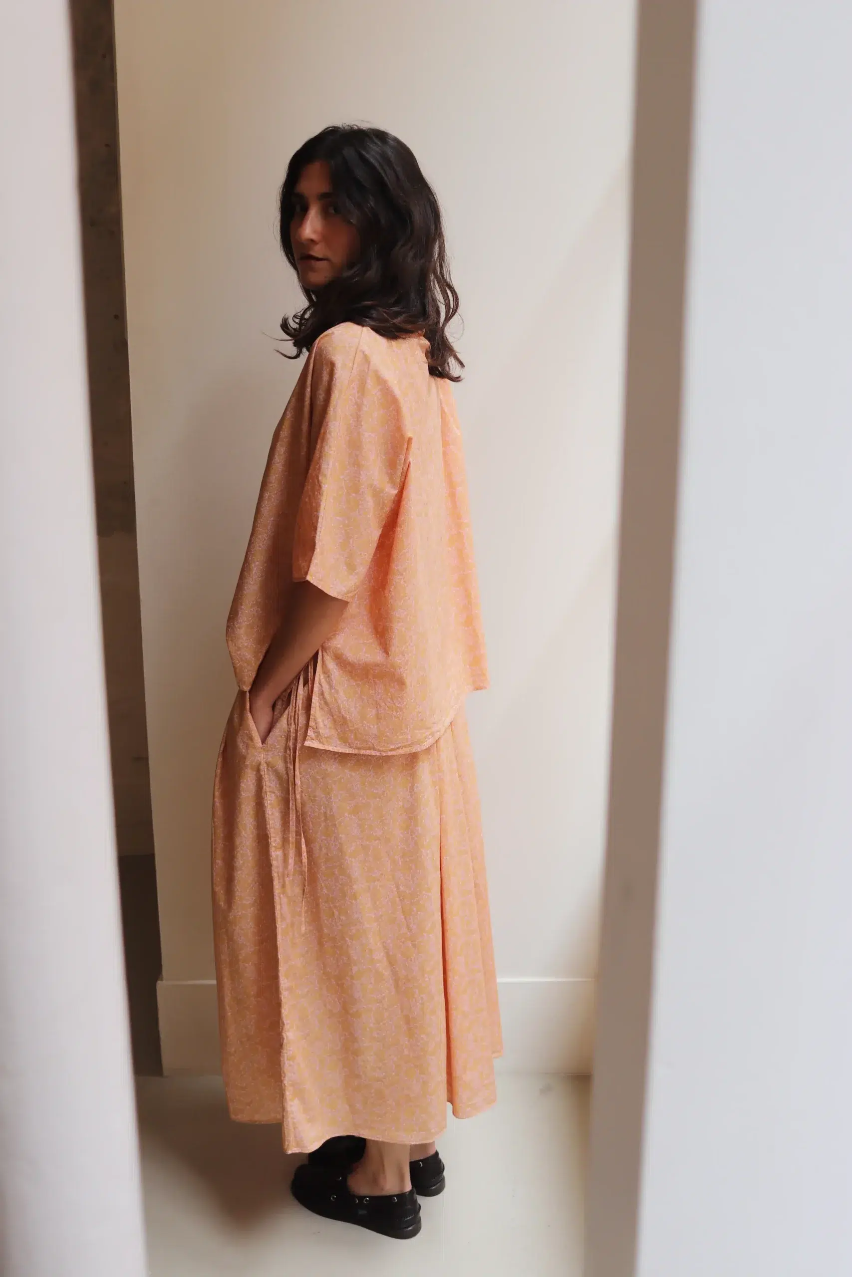 Whiteread - HANSA GATHERED TIE SKIRT WR082-PF - PEACH FLORA