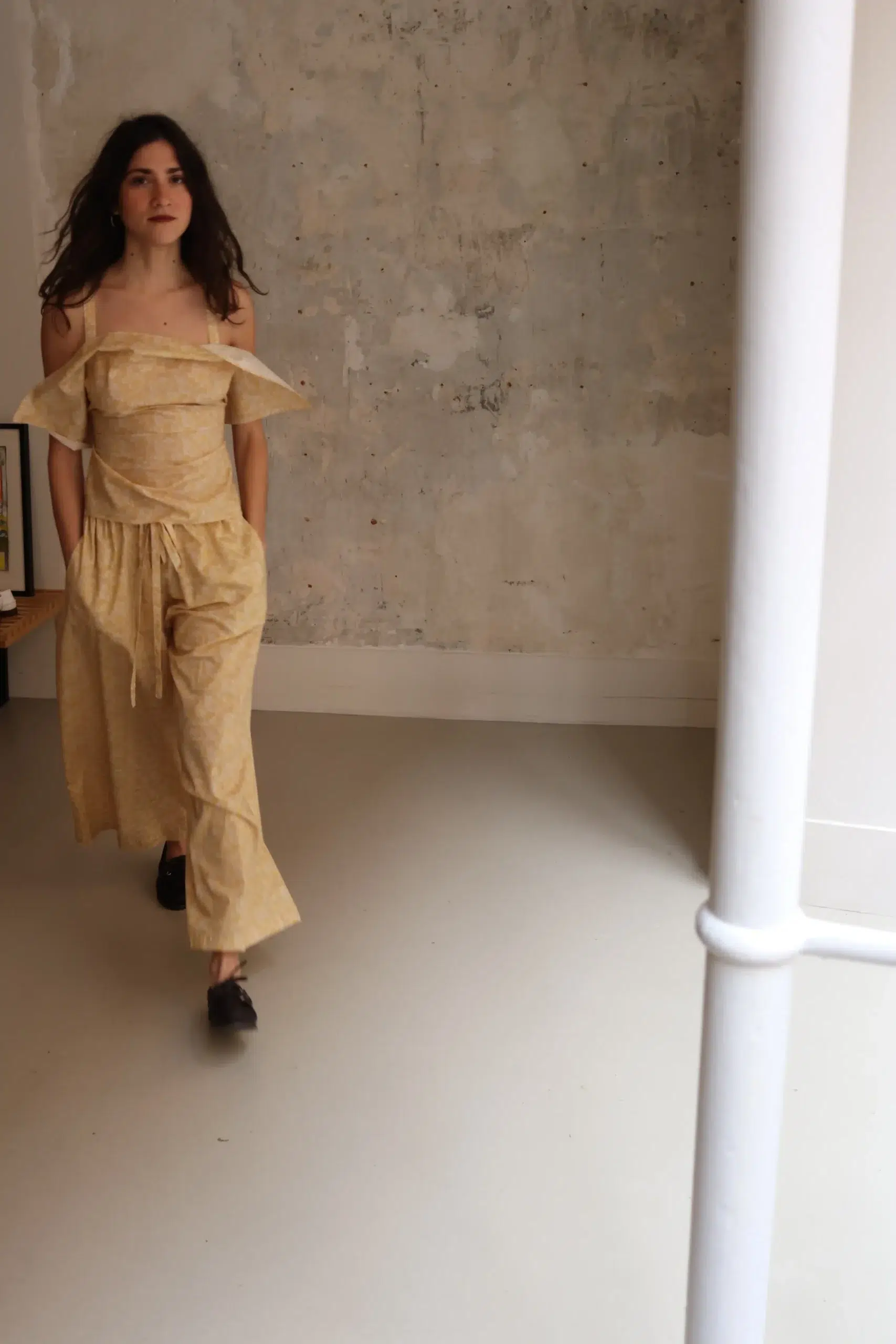 Whiteread - VESPER GATHERED TIE TROUSERS WR052-BF - BUTTER FLORA