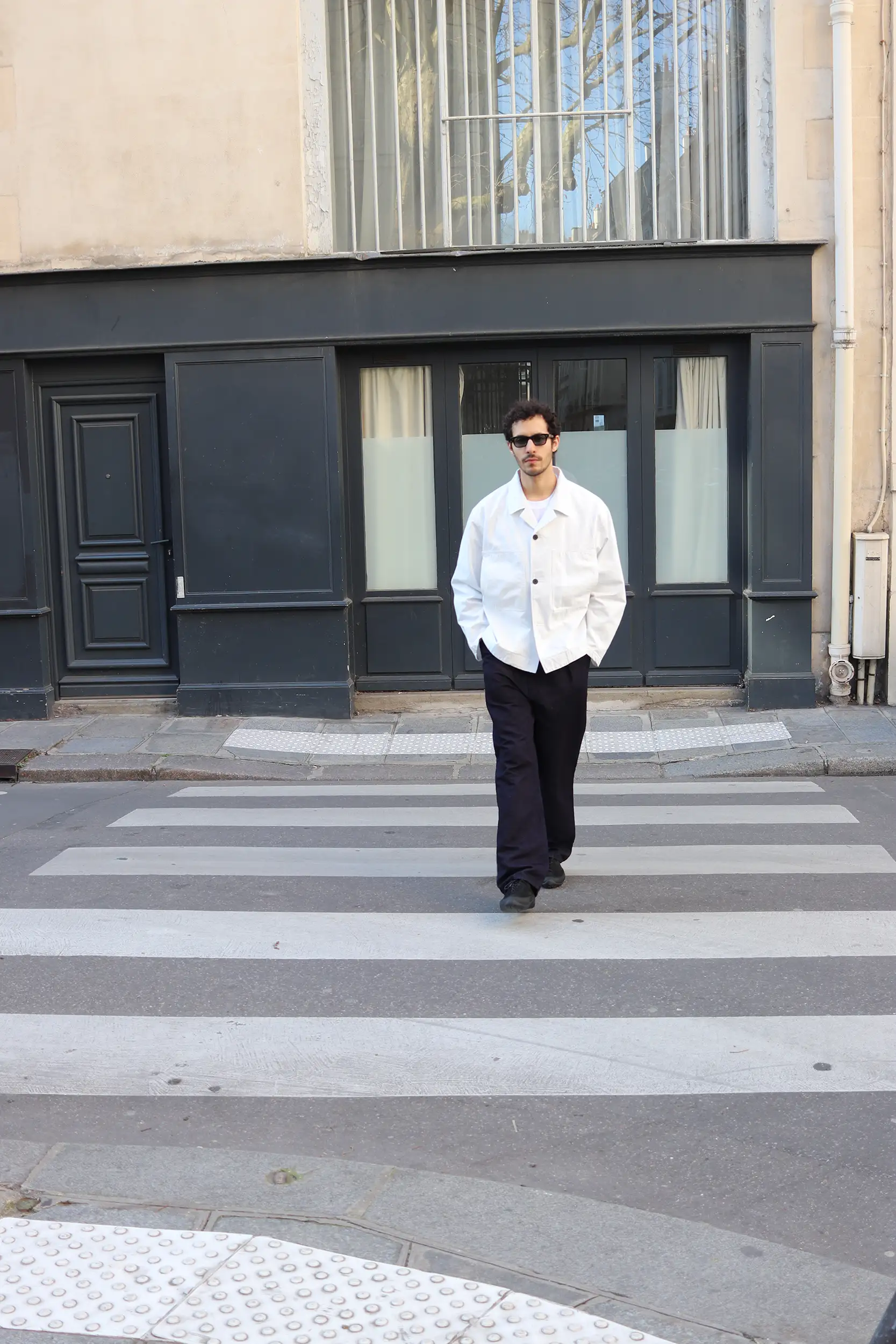 Still By Hand - DN04261OS 11.5oz denim jacket - ASH WHITE