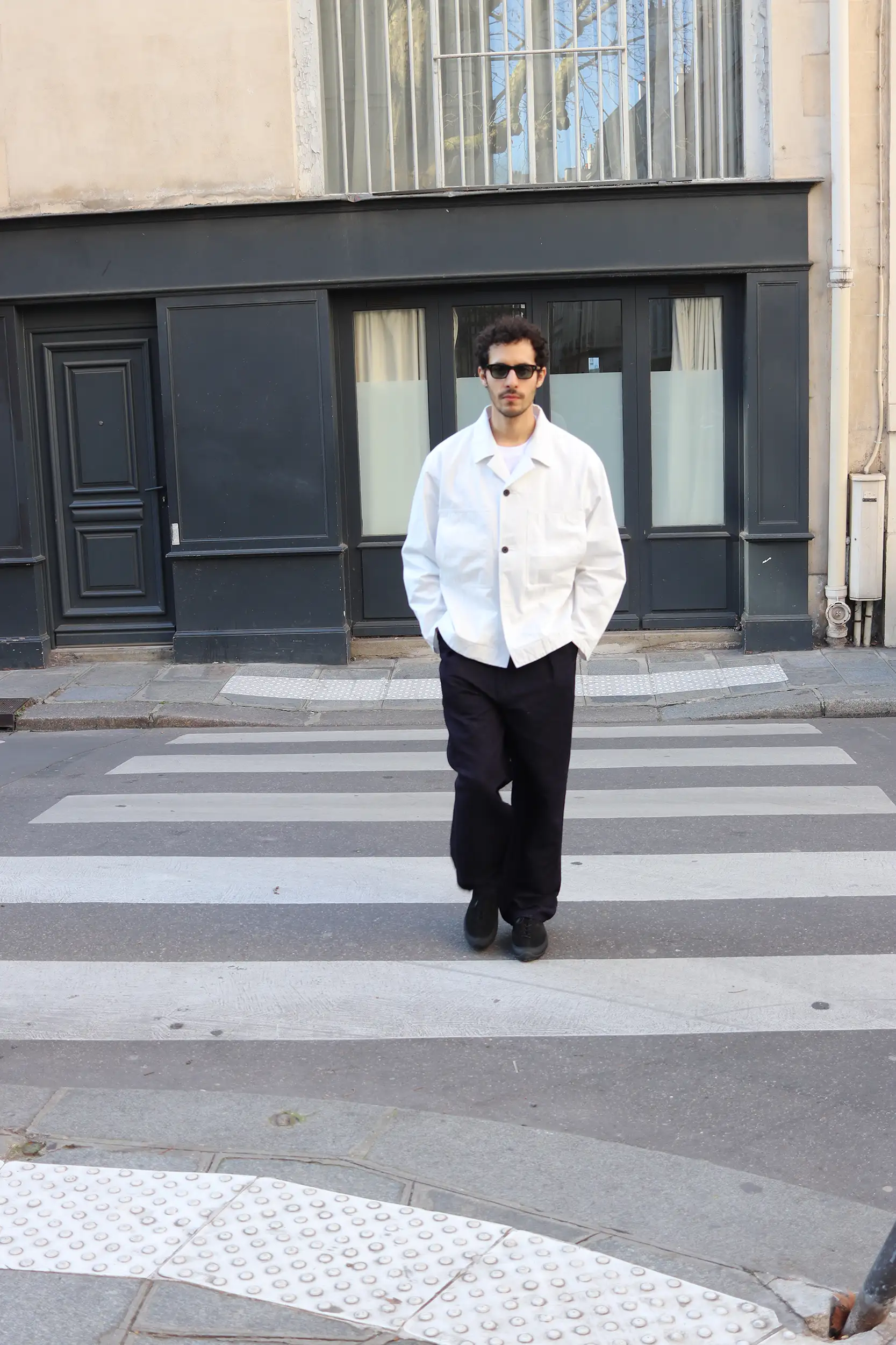 Still By Hand - DN04261OS 11.5oz denim jacket - ASH WHITE