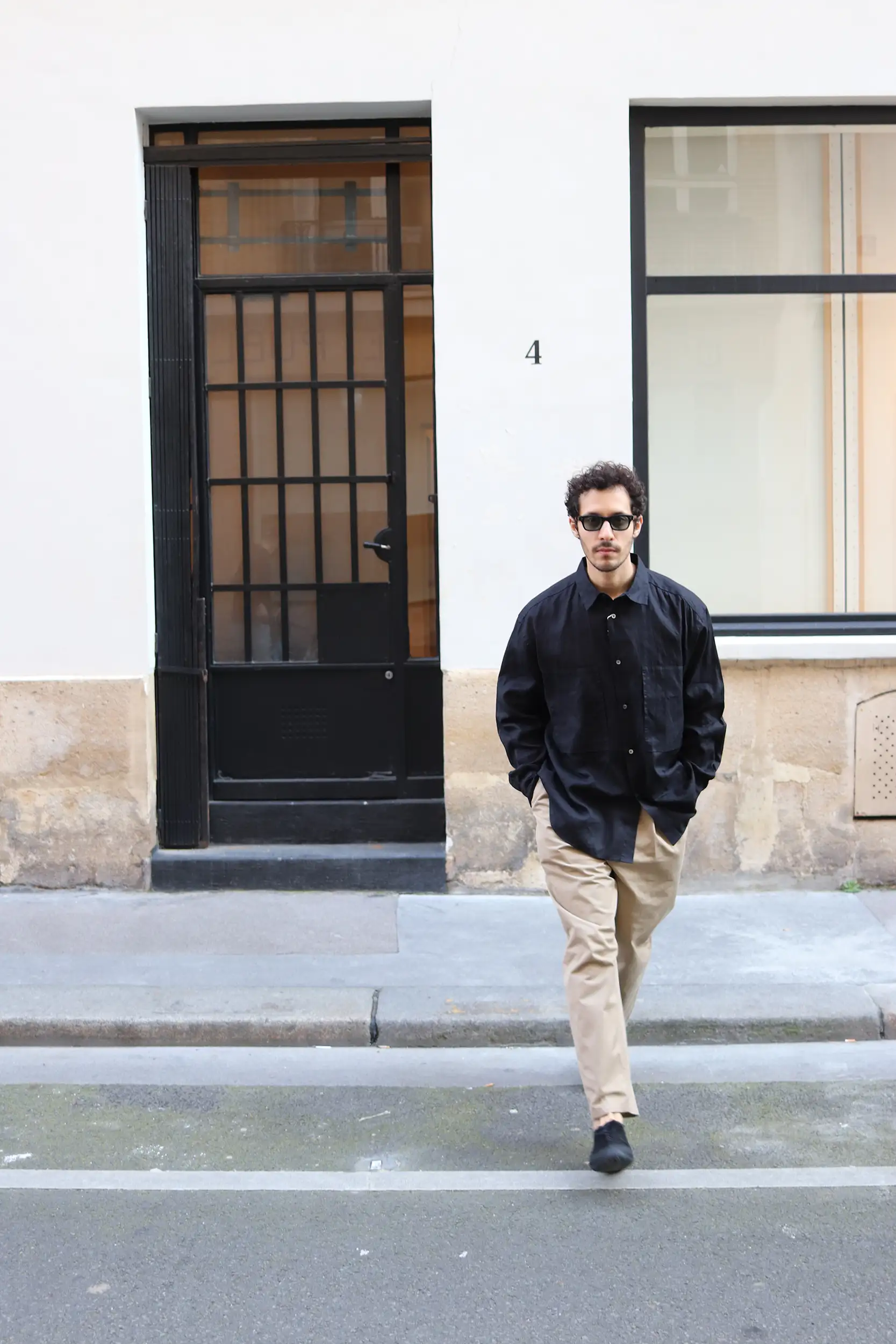 Still By Hand - SH05261OS Garment-dye over shirt - BLACK NAVY