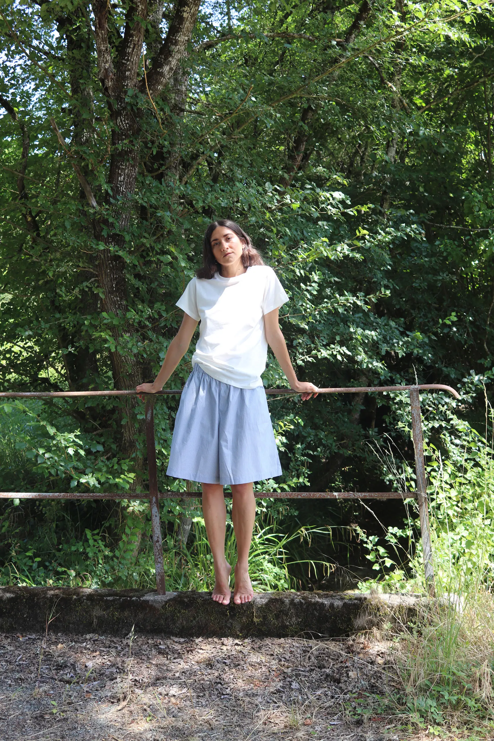 BASERANGE - CLAUDE SHORTS - BLUE STRIPE