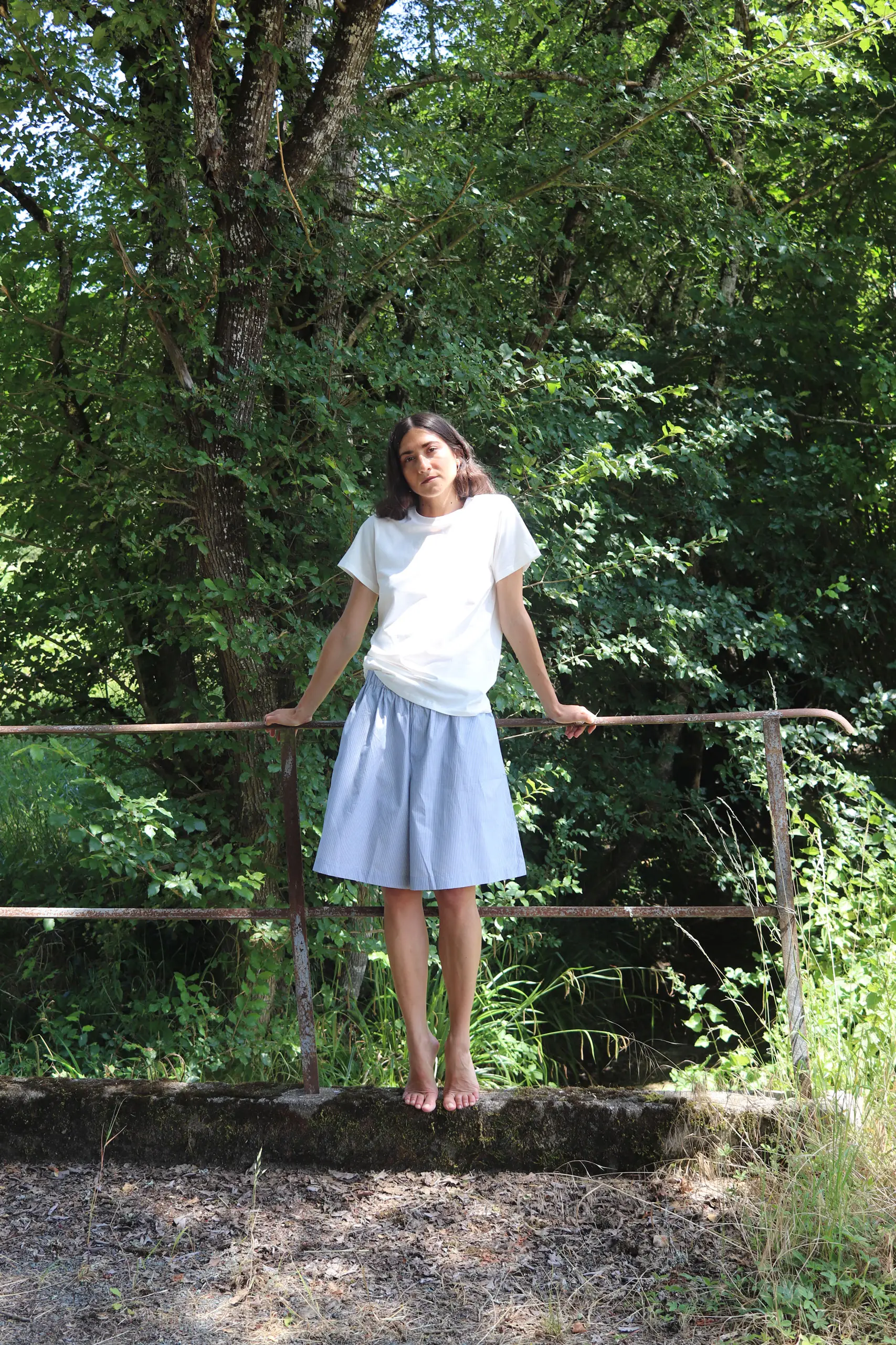 BASERANGE - CLAUDE SHORTS - BLUE STRIPE