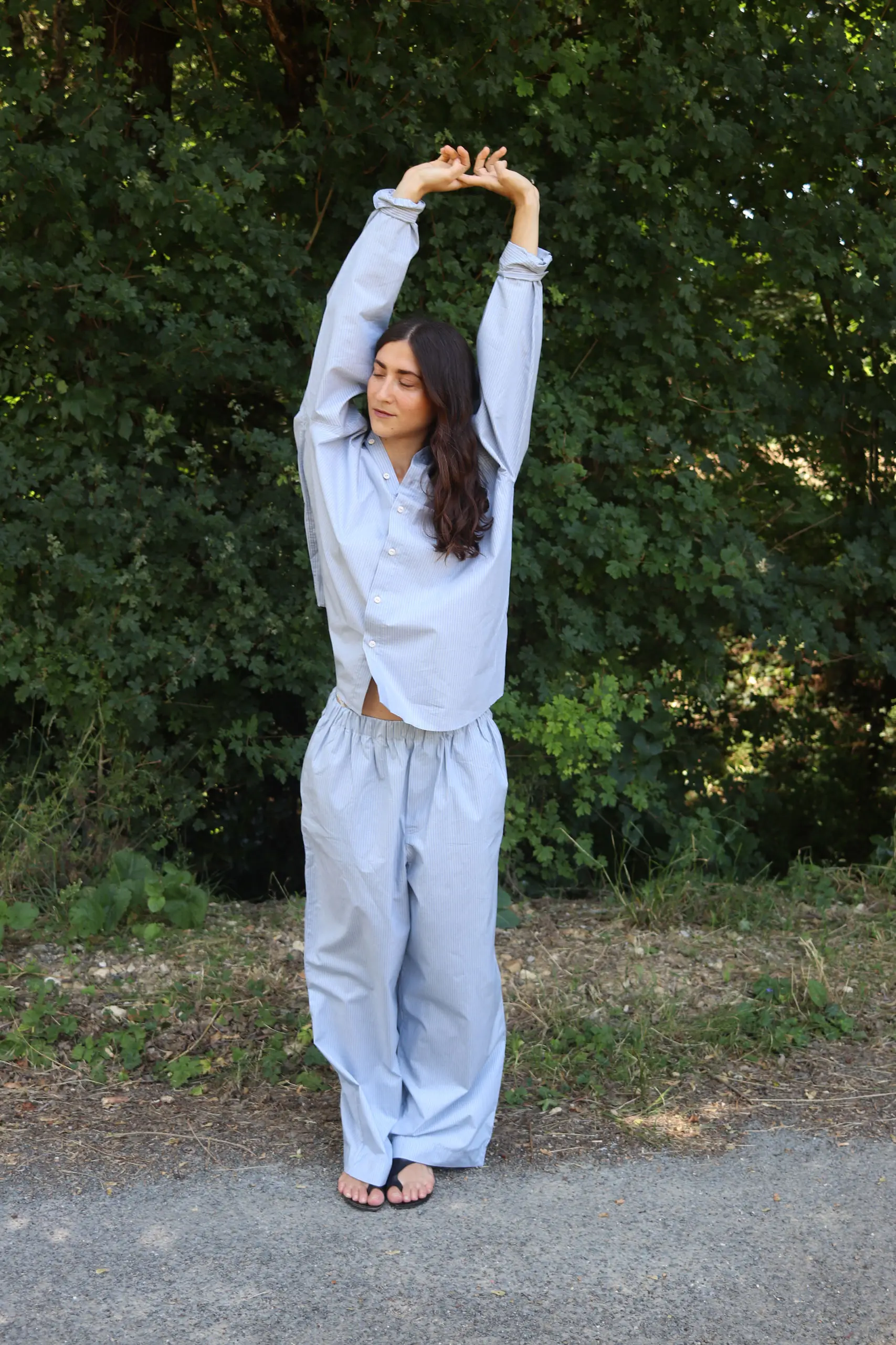 BASERANGE - CLAUDE PANTS - BLUE STRIPE