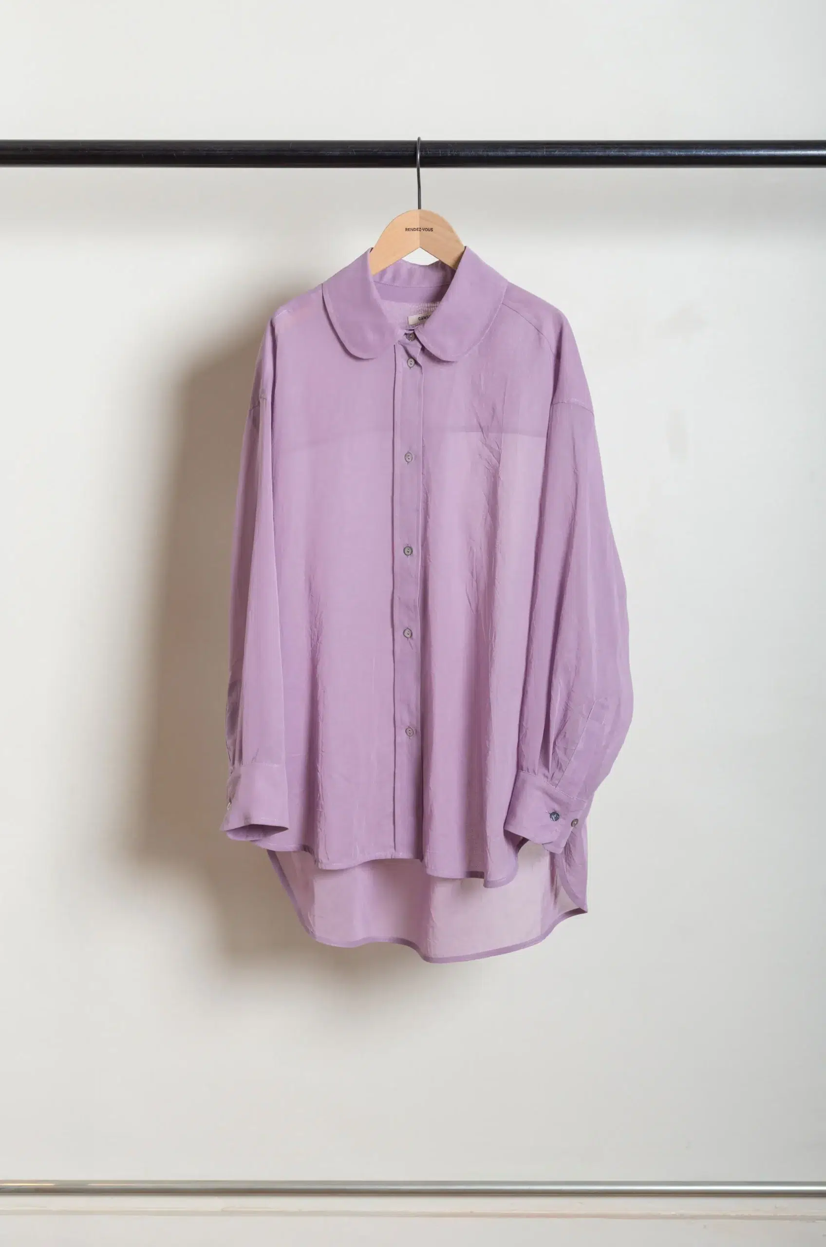 CAWLEY - JAPANESE COTTON DYED VOILE PHOEBE SHIRT - PURPLE