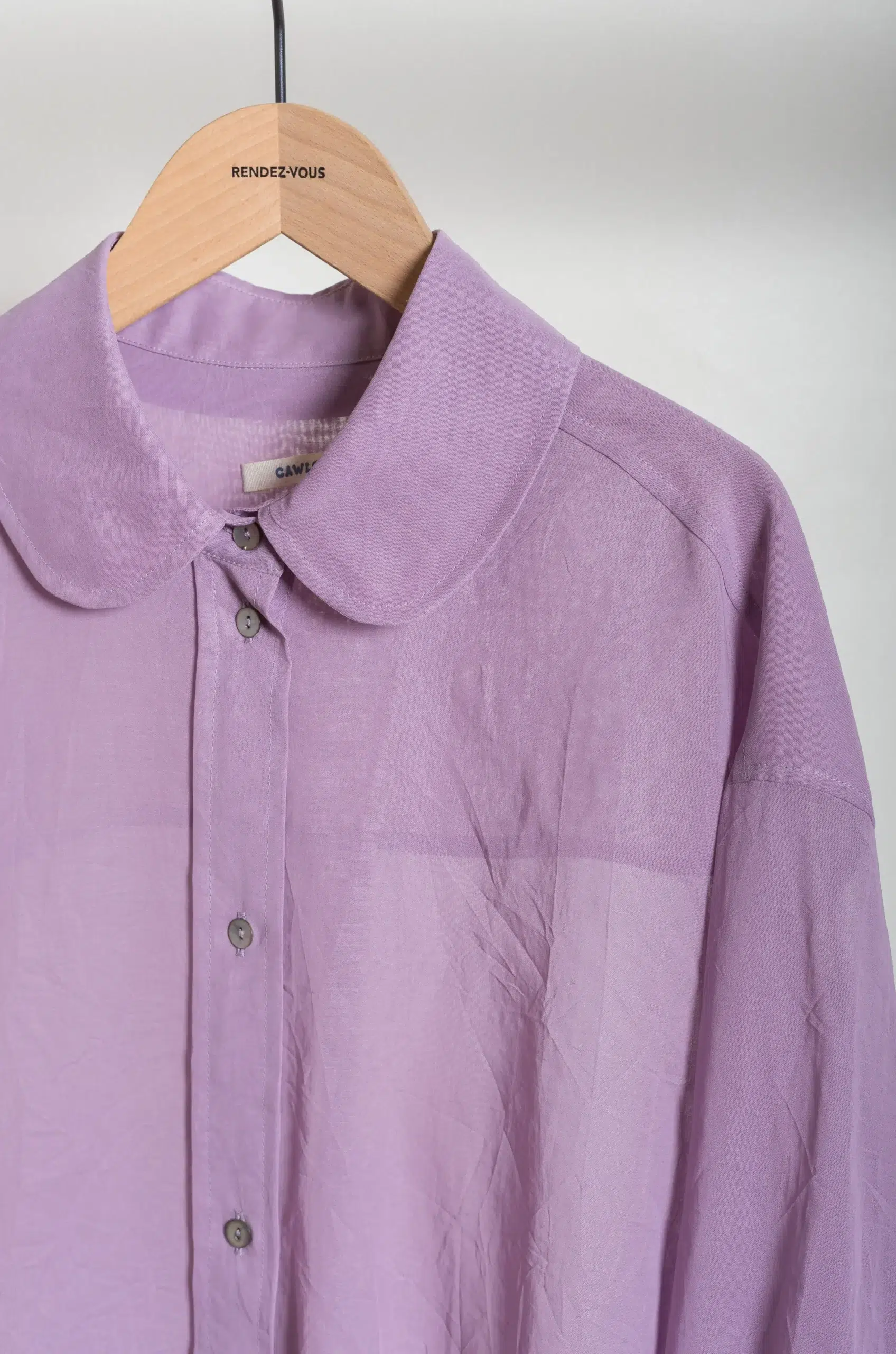 CAWLEY - JAPANESE COTTON DYED VOILE PHOEBE SHIRT - PURPLE