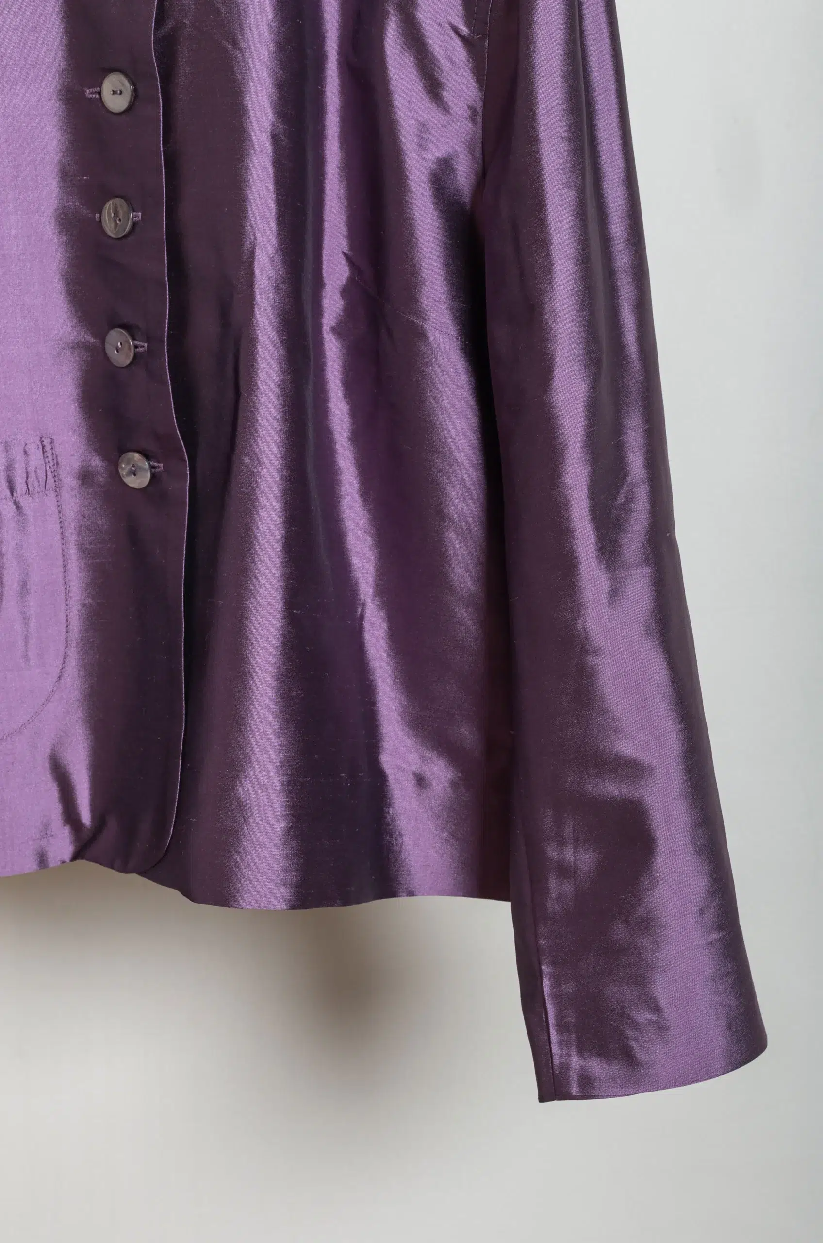 CAWLEY - SILK DUPION LILLIE JACKET - PRUNE