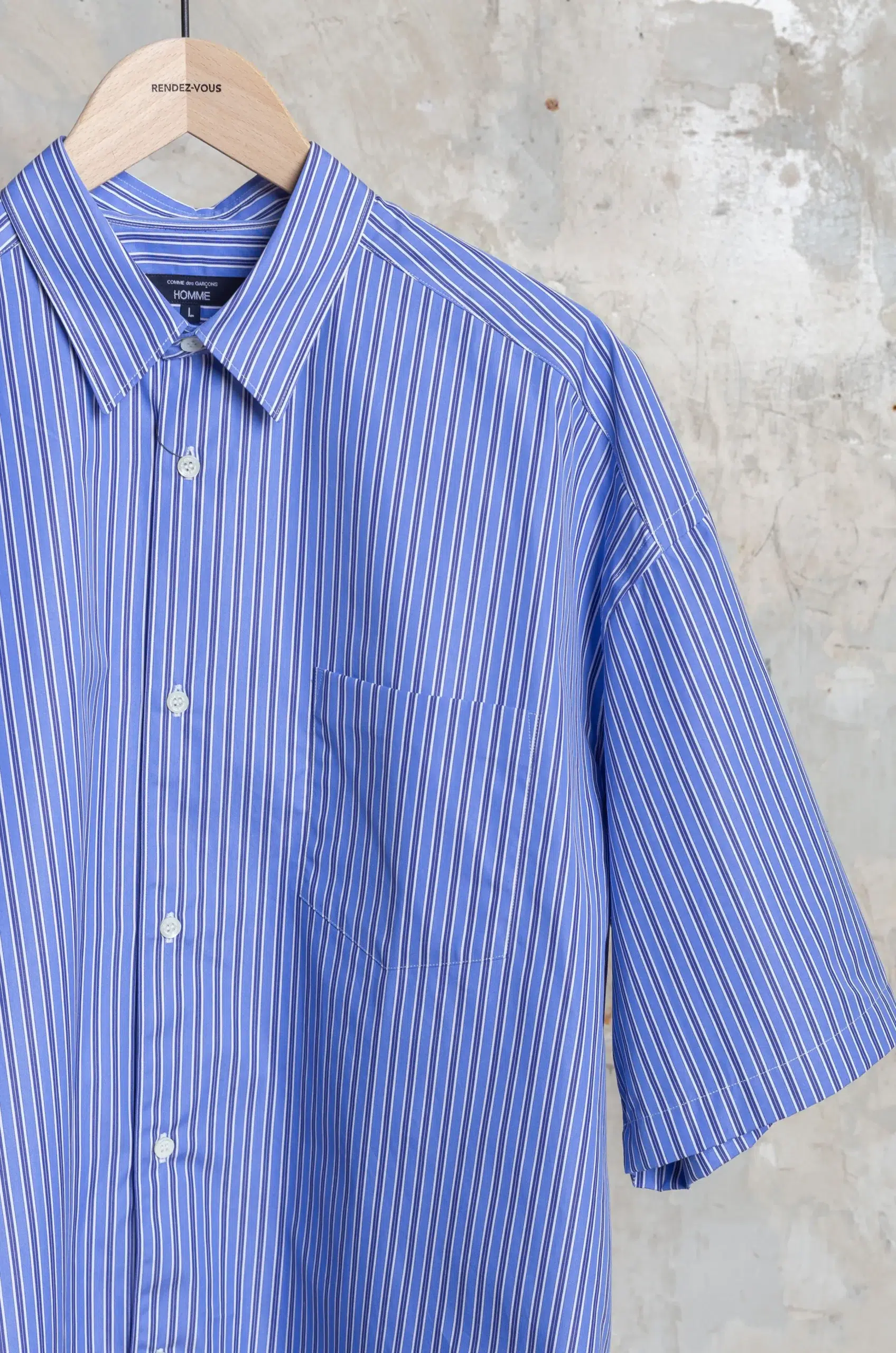 Comme Des Garçons Homme - MEN'S SHIRT HQ-B020-051 - WHT/SAXE/NAVY