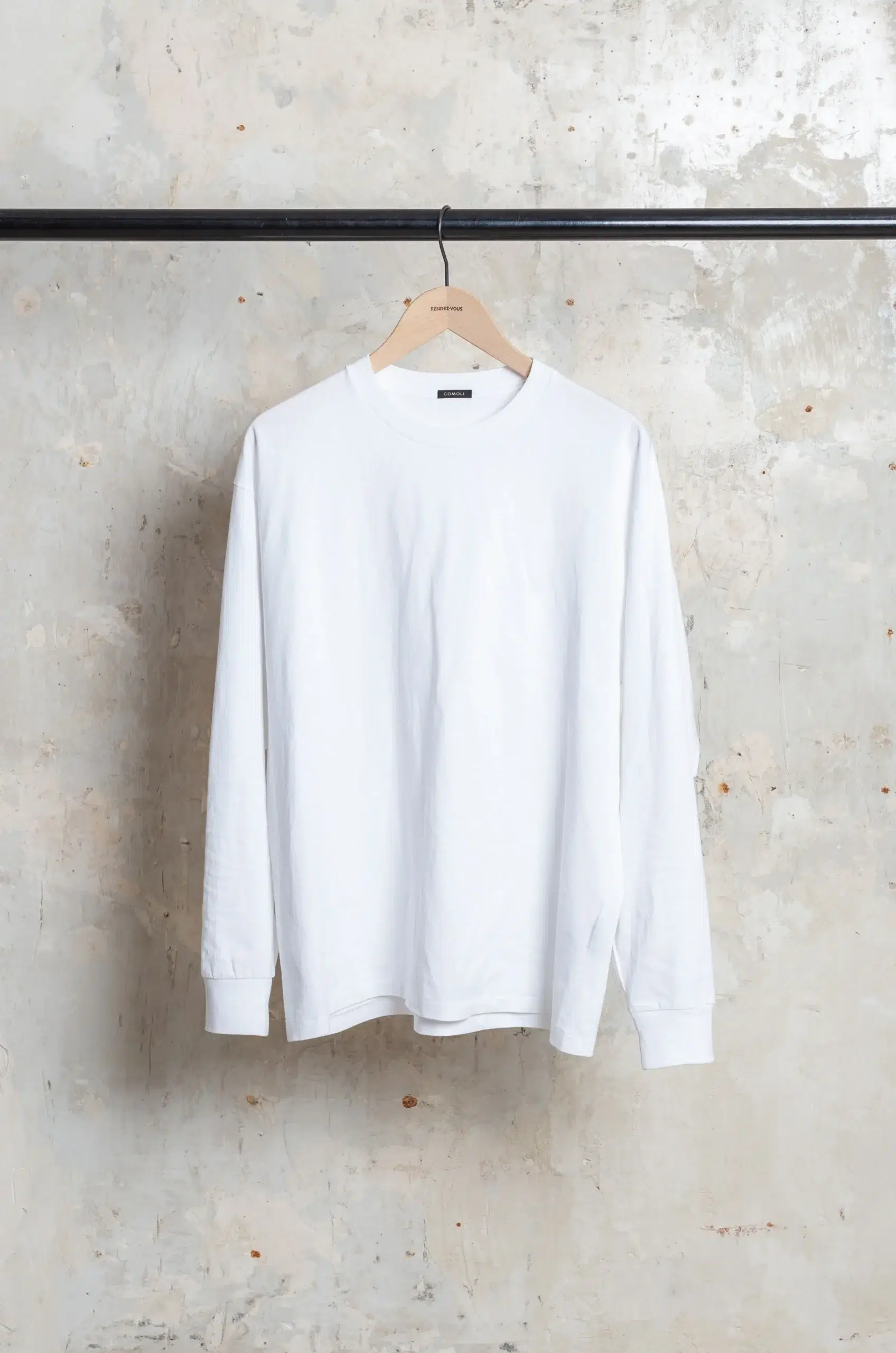 Comoli - Cotton Jersey Long-Sleeve T-Shirt D01-05012 - WHITE