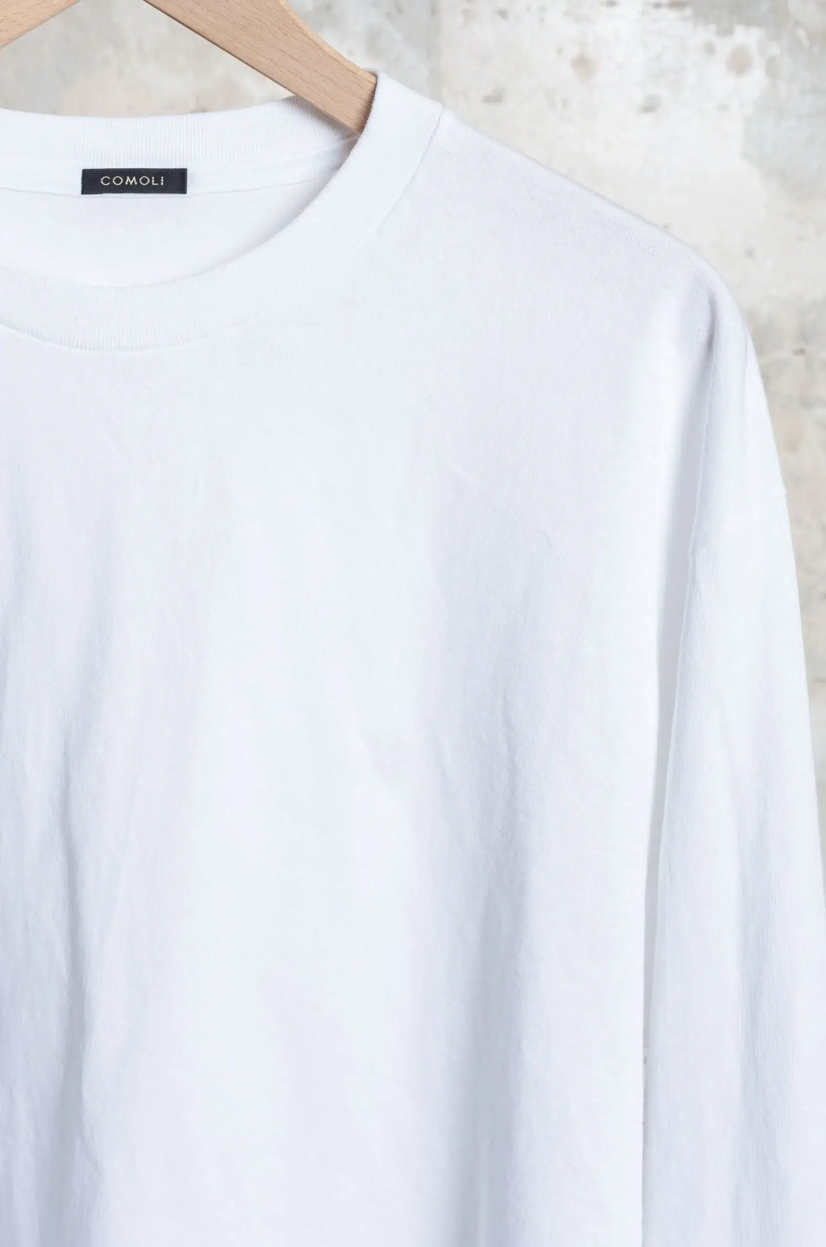 Comoli - Cotton Jersey Long-Sleeve T-Shirt D01-05012 - WHITE