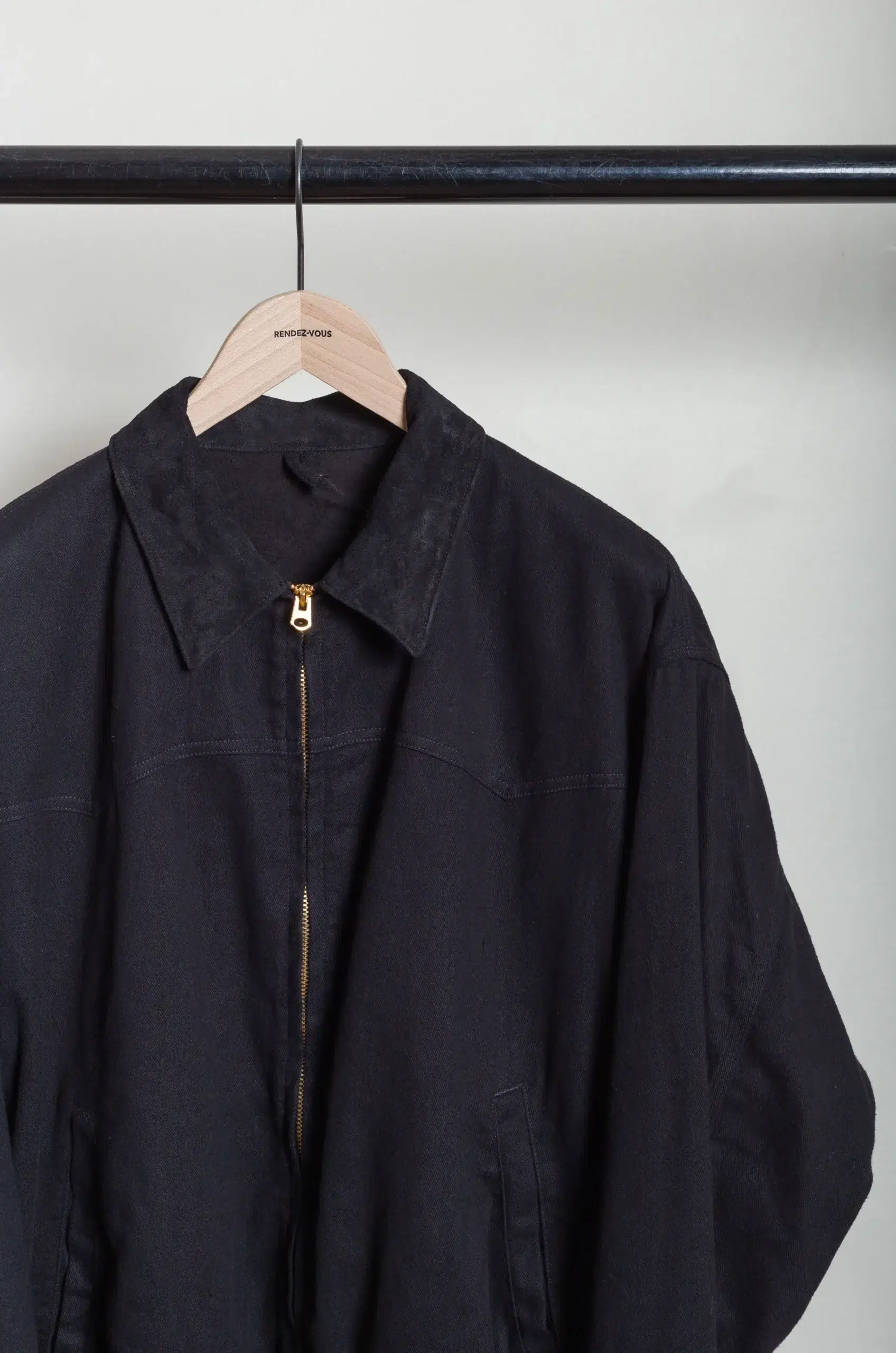 Comoli - Black Drill Zip Jacket D01-01030 - BLACK